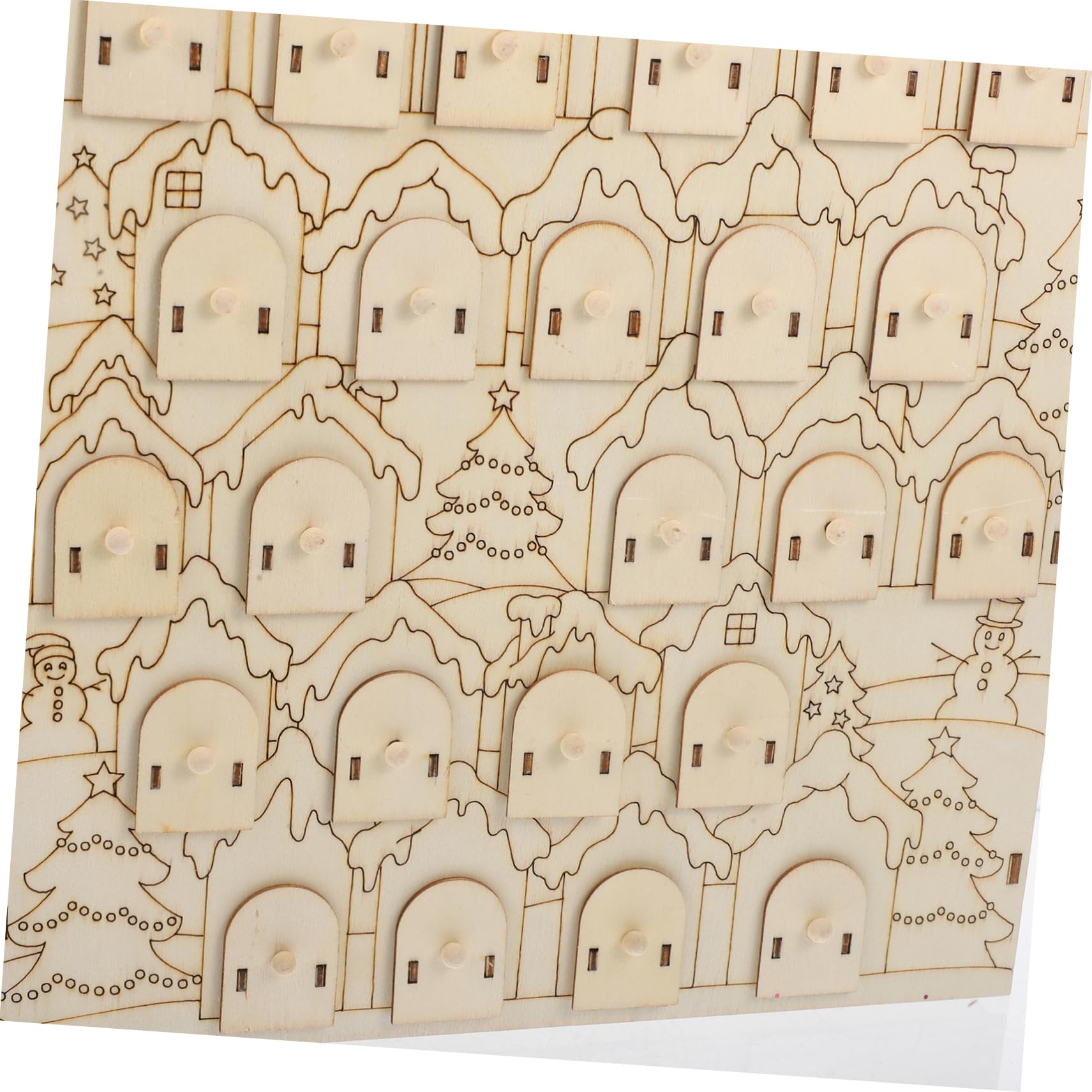 Calendario De Adviento De Navidad Decoración De Madera Cuenta Regresiva