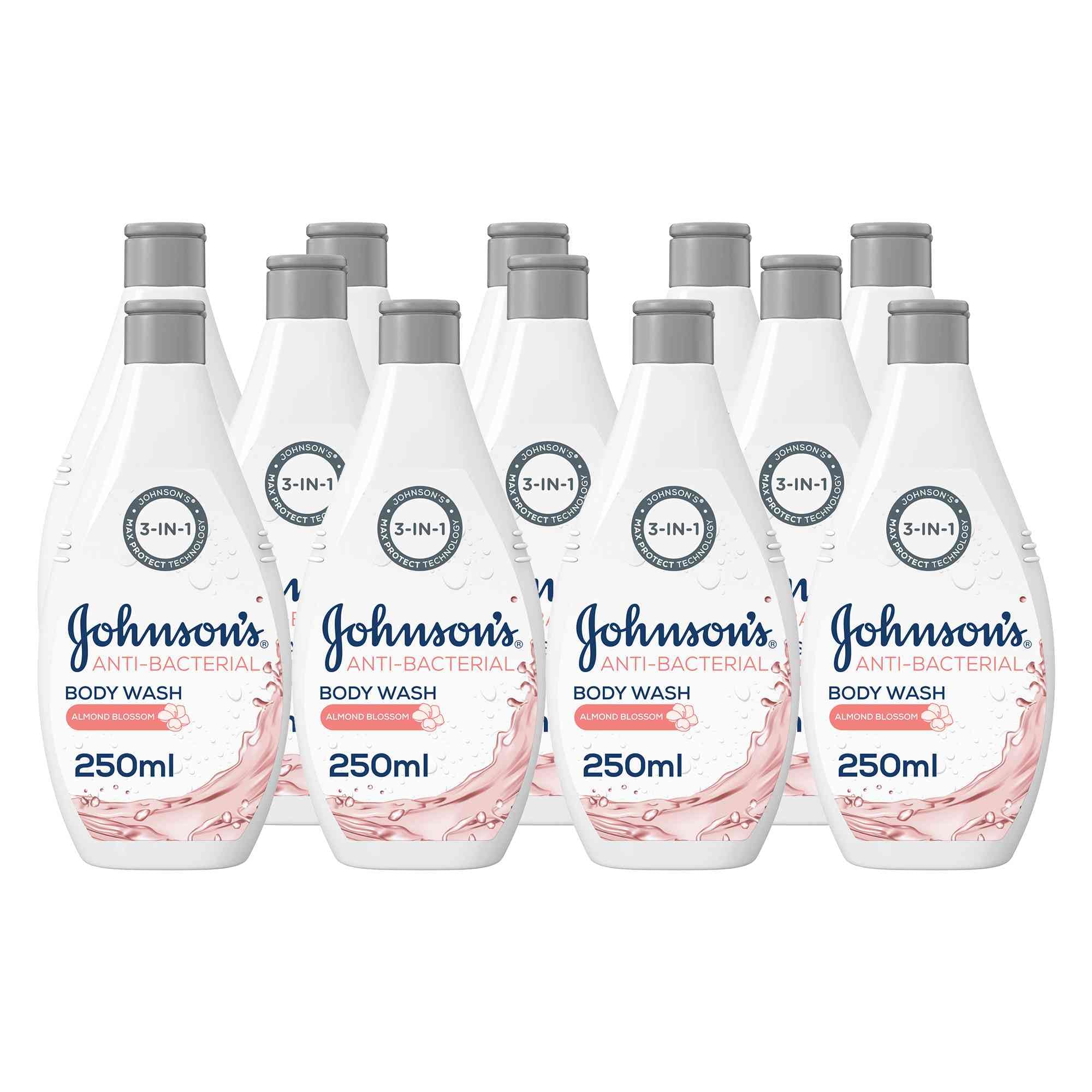 Johnson & Johnson Body Wash, Anti-Bacterial, Almond Blossom, 12x250ml