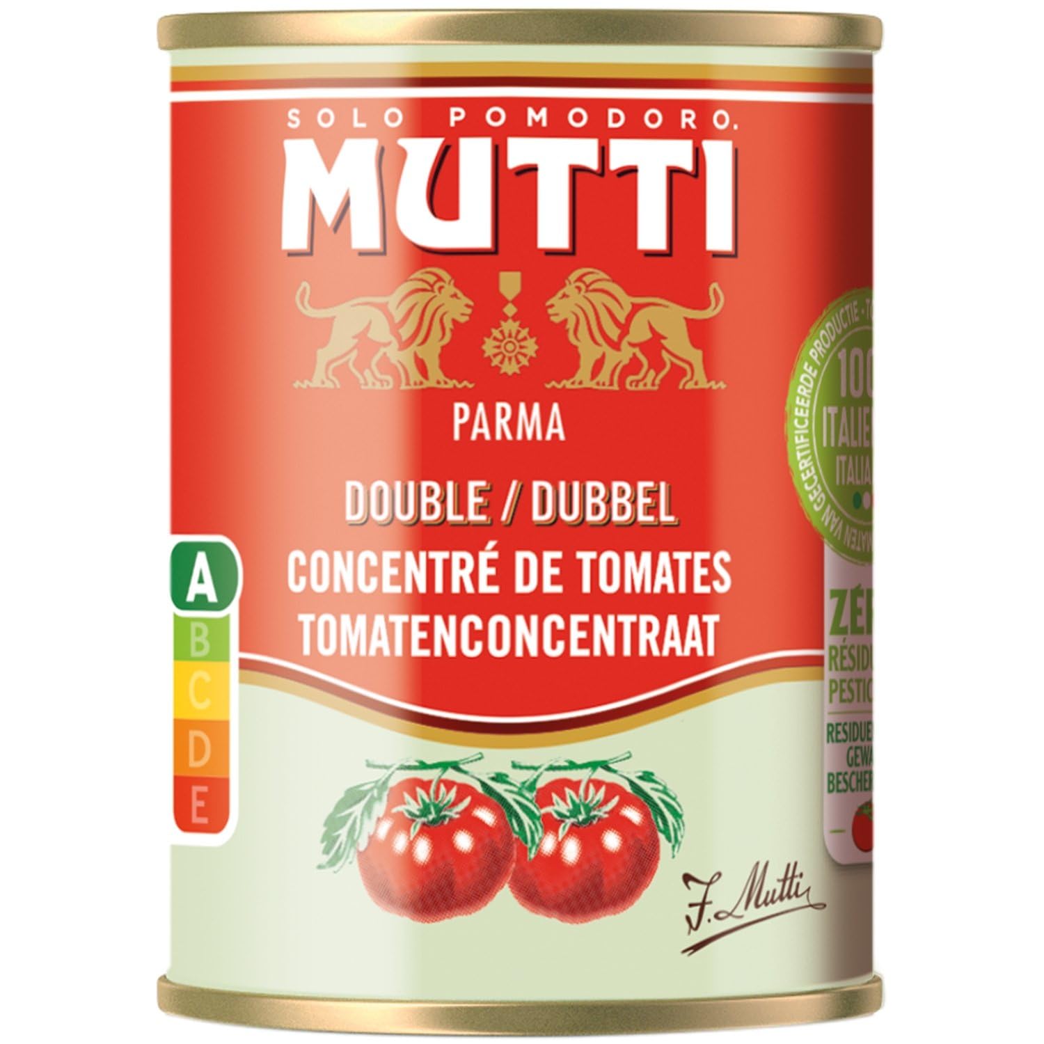 MUTTI – Double Concentré de Tomates Intense et Savoureux, Texture Onctueuse (Boîte 140g) - Le Lot De 4
