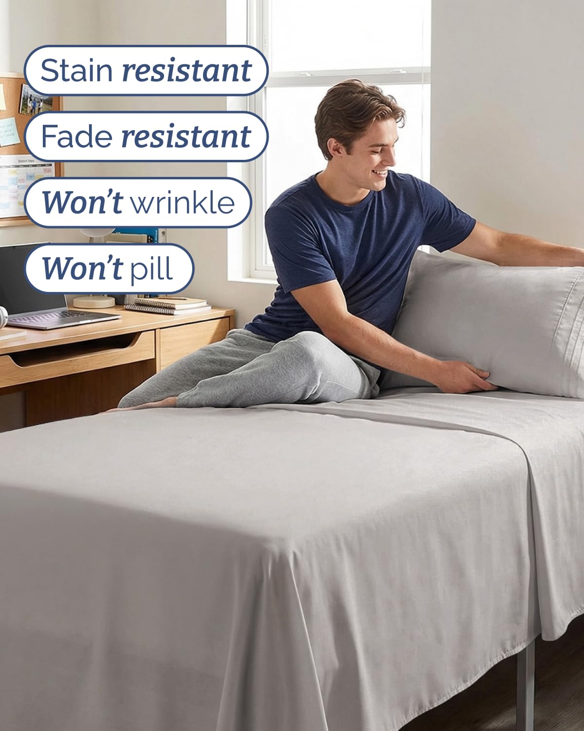 Amazon.com - Twin XL 4 Piece Sheet Set - Comfy Breathable