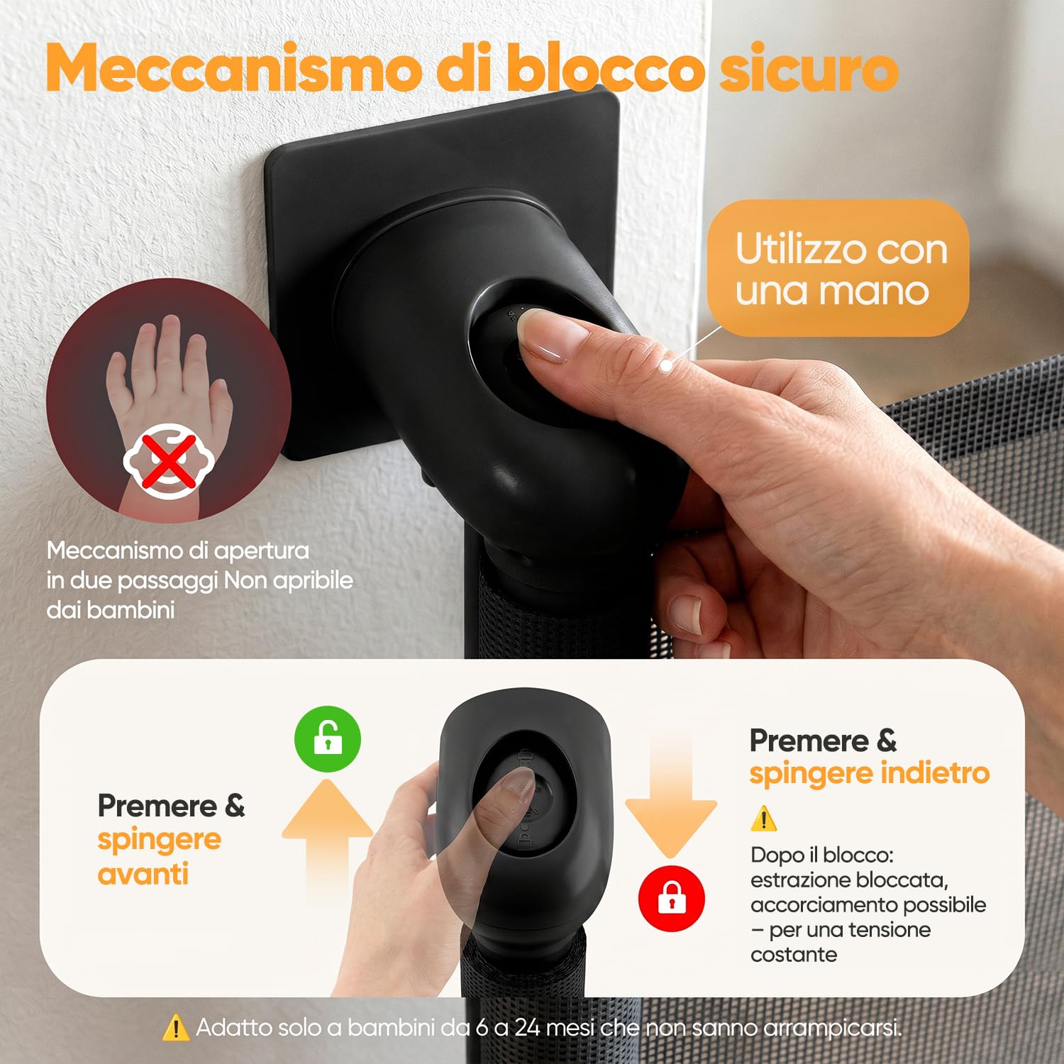 Sekey Cancelletto estensibile per scale 0-200cm – Altezza 97 cm, Senza forare + viti incluse | Barriera regolabile per porte, scale, cani (confezione da 2)