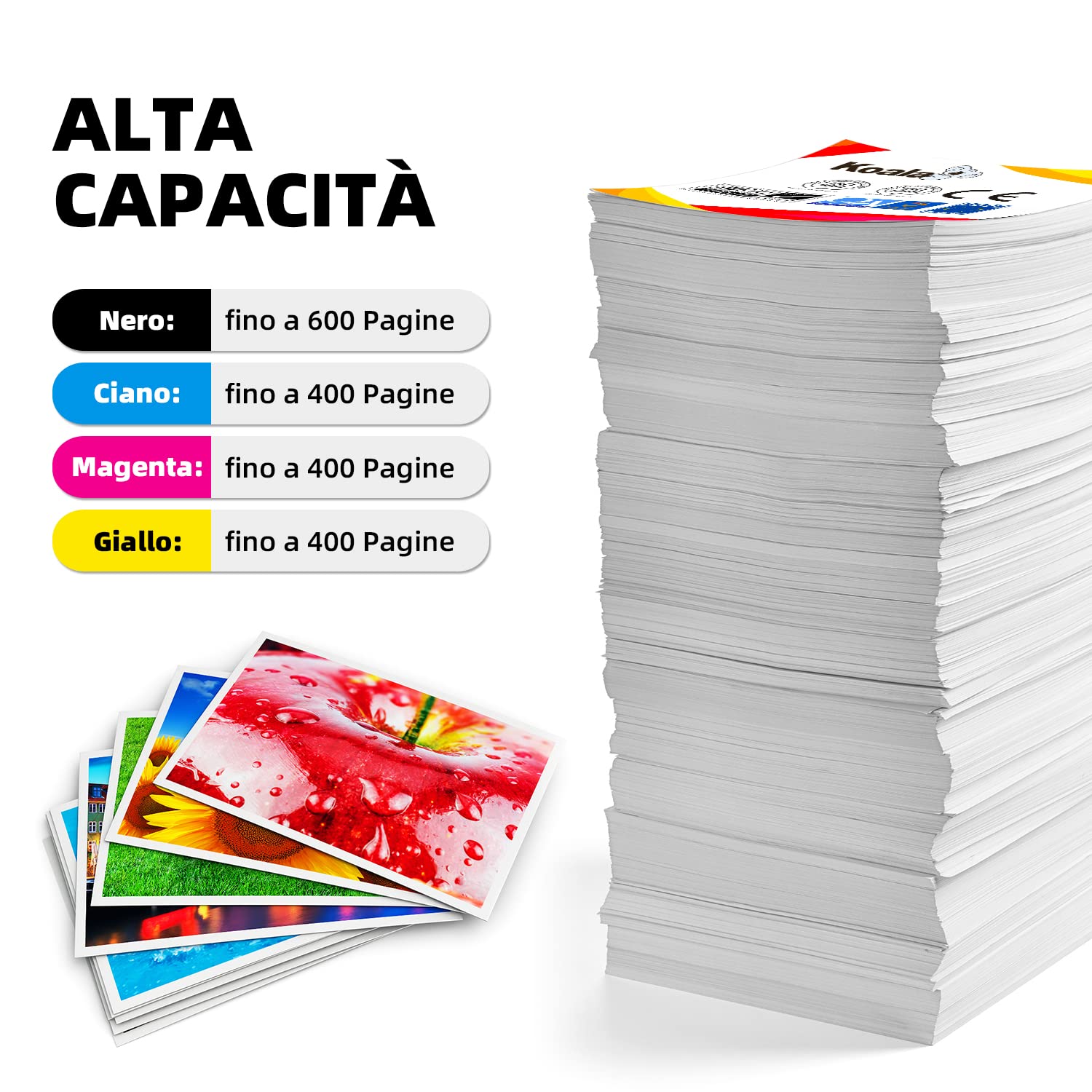 Koala Cartuccia d'inchiostro Compatibili per Epson 16 XL 16XL Multipack per Workforce WF-2760 WF-2750 WF-2660 WF-2650 WF-2630 WF-2540 WF-2530 WF-2010 WF-2510 WF-2520NF Stampante, Multipack 20 Colori