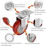 YOOGAA 4" Swivel Caster Wheels Heavy Duty Casters No Noise 360 Degree RotationTotal Capacity 1200lbs (Set of 4 Without Brake)