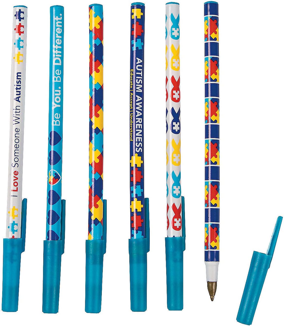 Fun Express Autism Awareness Pens (72 bulk pen assortment)