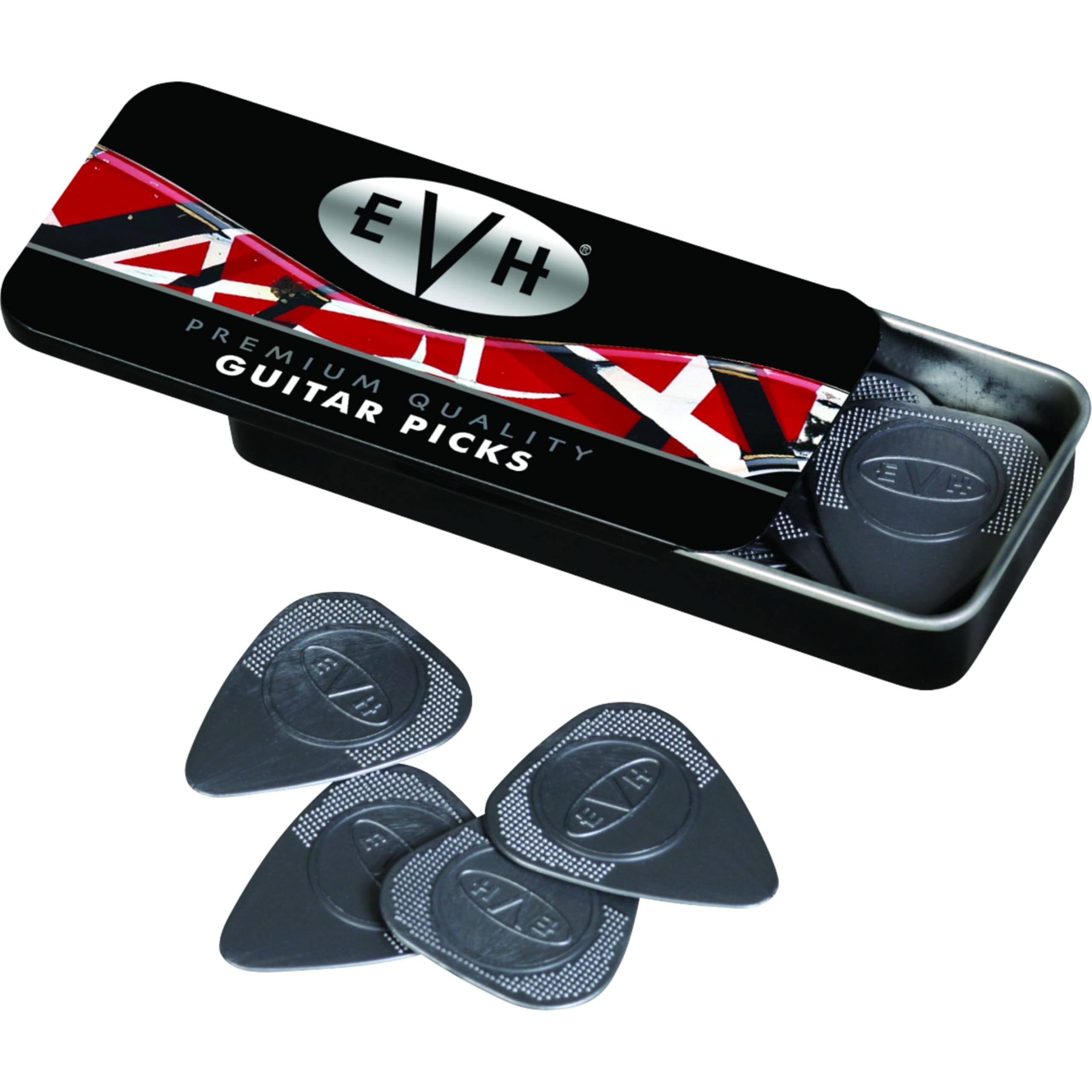 Amazon | EVH ピック EVH® Premium Pick Tin 12 Count | ピック | 楽器