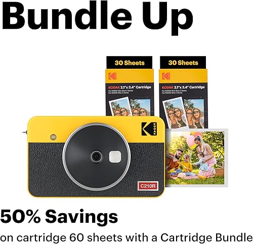 Miniatura 8 de Kodak Mini Shot 2 - Cámara instantánea inalámbrica portátil retro e impresora de fotos, compatible con dispositivos iOS y Android y Bluetooth,