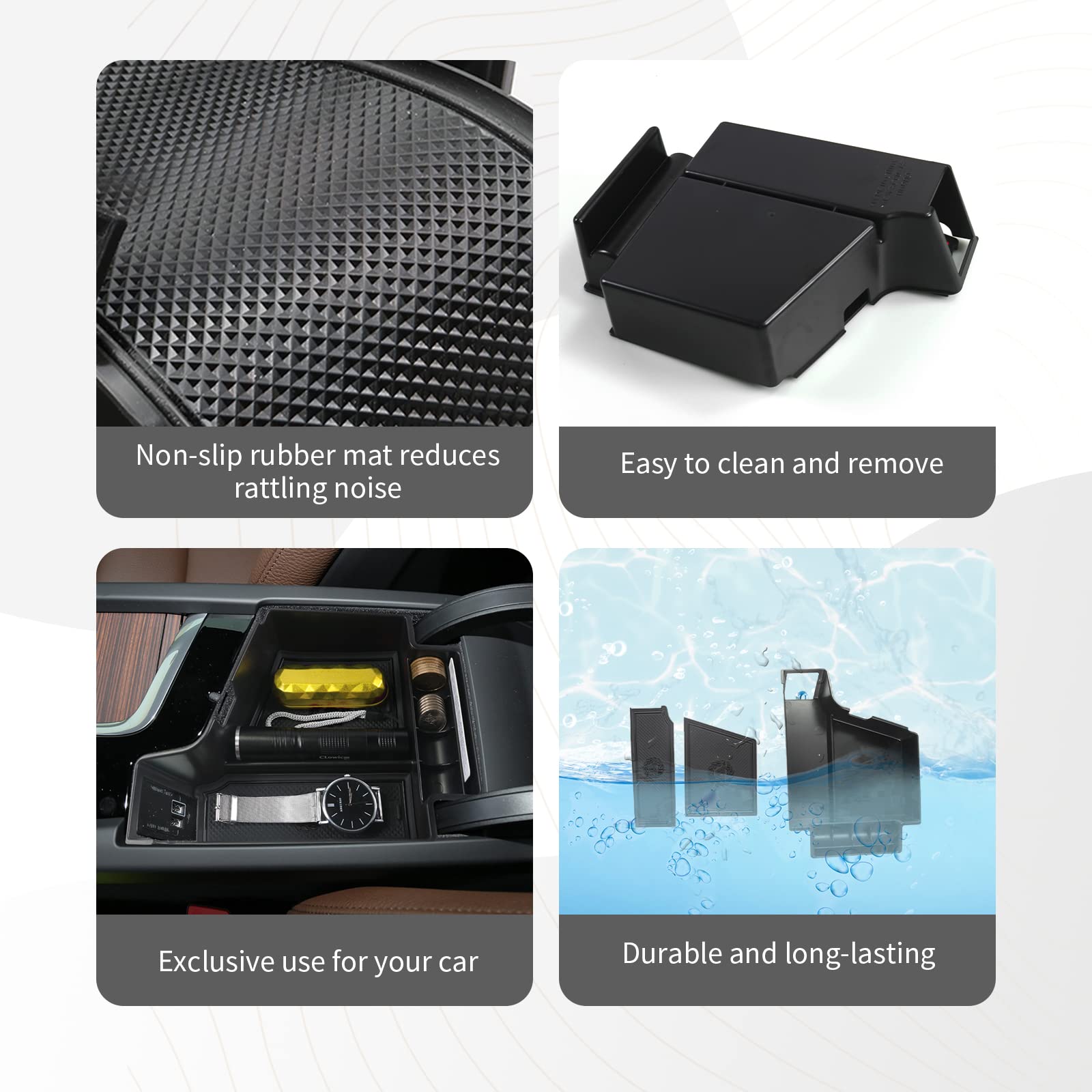 CDEFG Compatibile con Volvo XC60 XC90 V60 S60 V90 S90 2017 – 2024 2025 Bracciolo portaoggetti portaoggetti per console per auto, centro, organizer per vassoio XC60 XC90 accessori