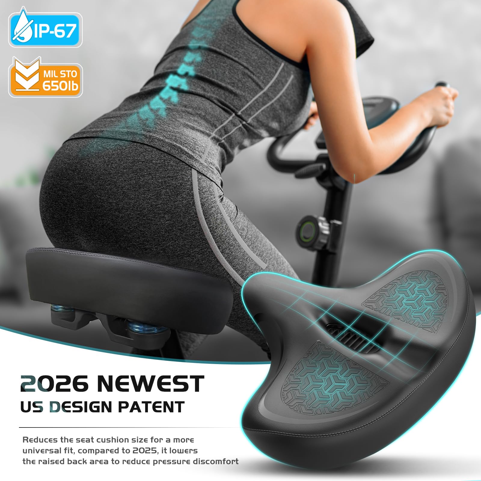 Sella per bicicletta, per donne e uomini, extra comfort, ampia, sovradimensionata, comoda, per bici Peloton, adatta per cyclette, bici elettriche, mountain bike, bici da crociera