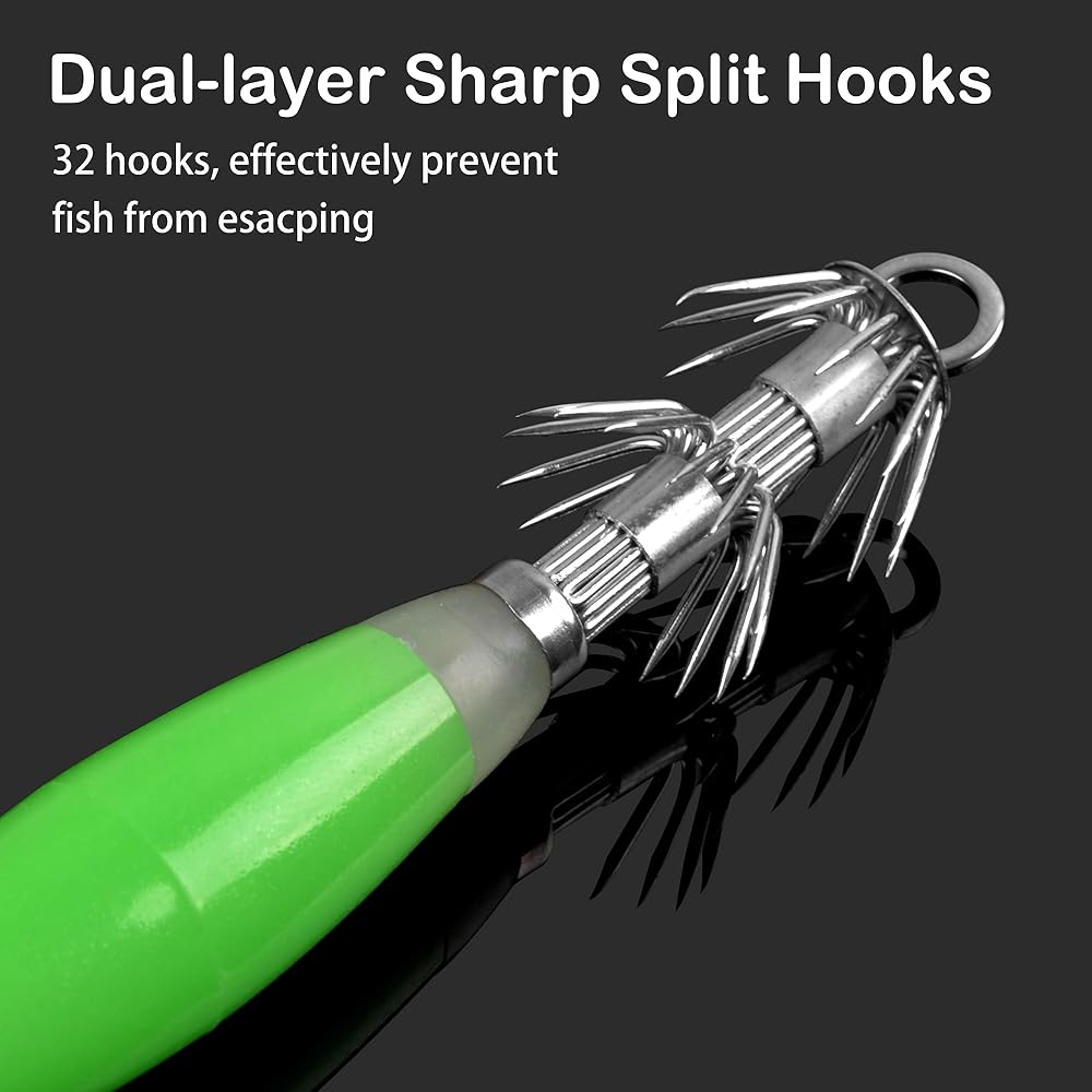 Luminous Squid Jig Hook Heavy Duty Sea Fishing Tackle for