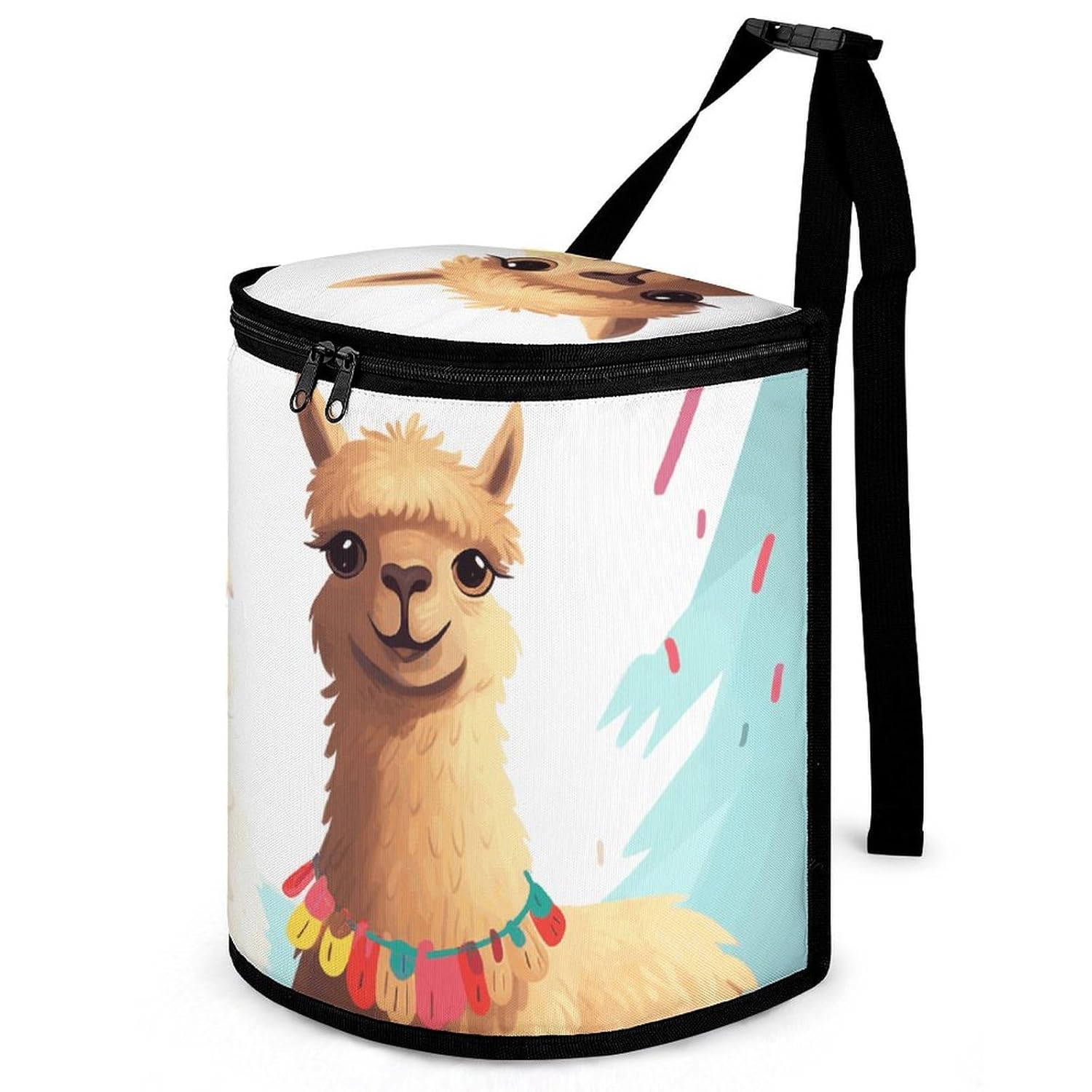 Llama Alpaca Car Trash Can Portable Car Garbage Bag with Lid Hanging Leak-Proof Waterproof Cars Trash Bag Large Capacity Automotive Garbage Cans for All Vehicle