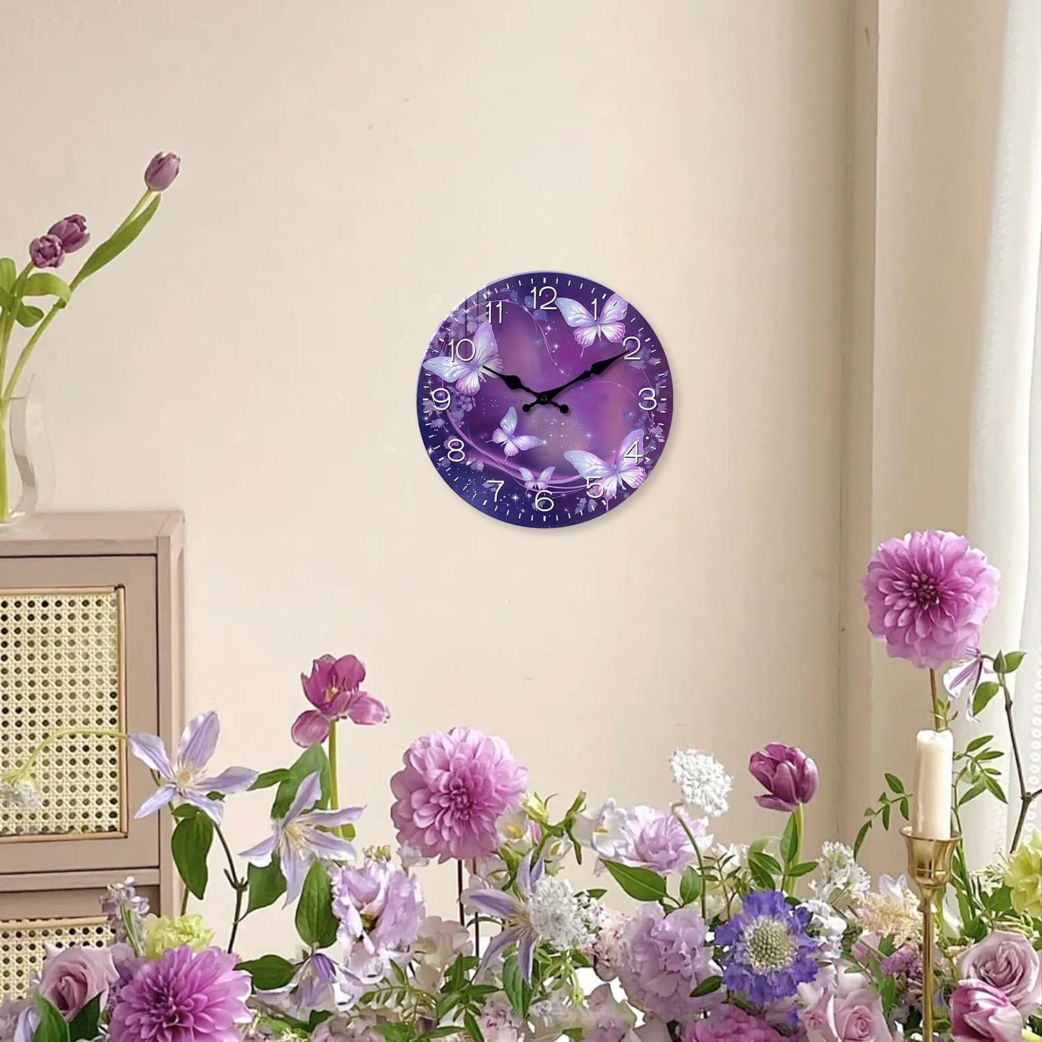 Amazon.co.jp: リビングルーム用バタフライウォールクロック - 女性用