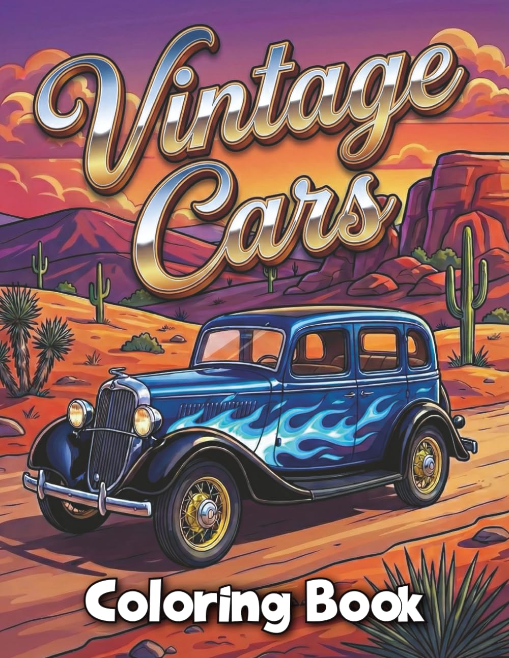 Vintage Cars Coloring Book for Adults: Classic Automobiles of the 1920s, 1930s & 1940s — A Nostalgic Collection of Antique Cars in Scenic Settings in ... for Men and Women (Over 52 Coloring Pages)