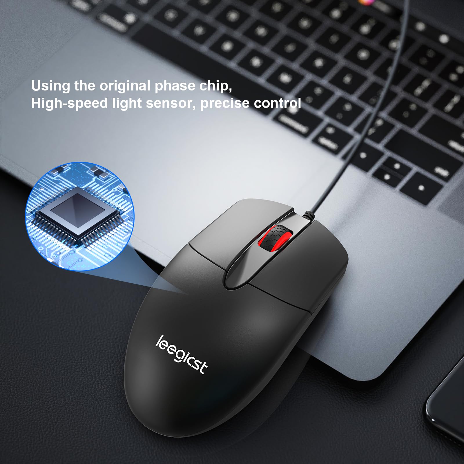 Ratón Óptico USB M102 De 3 Botones - Compatible PC, Mac, Chromebook, Cable 1.5 M, Color Negro