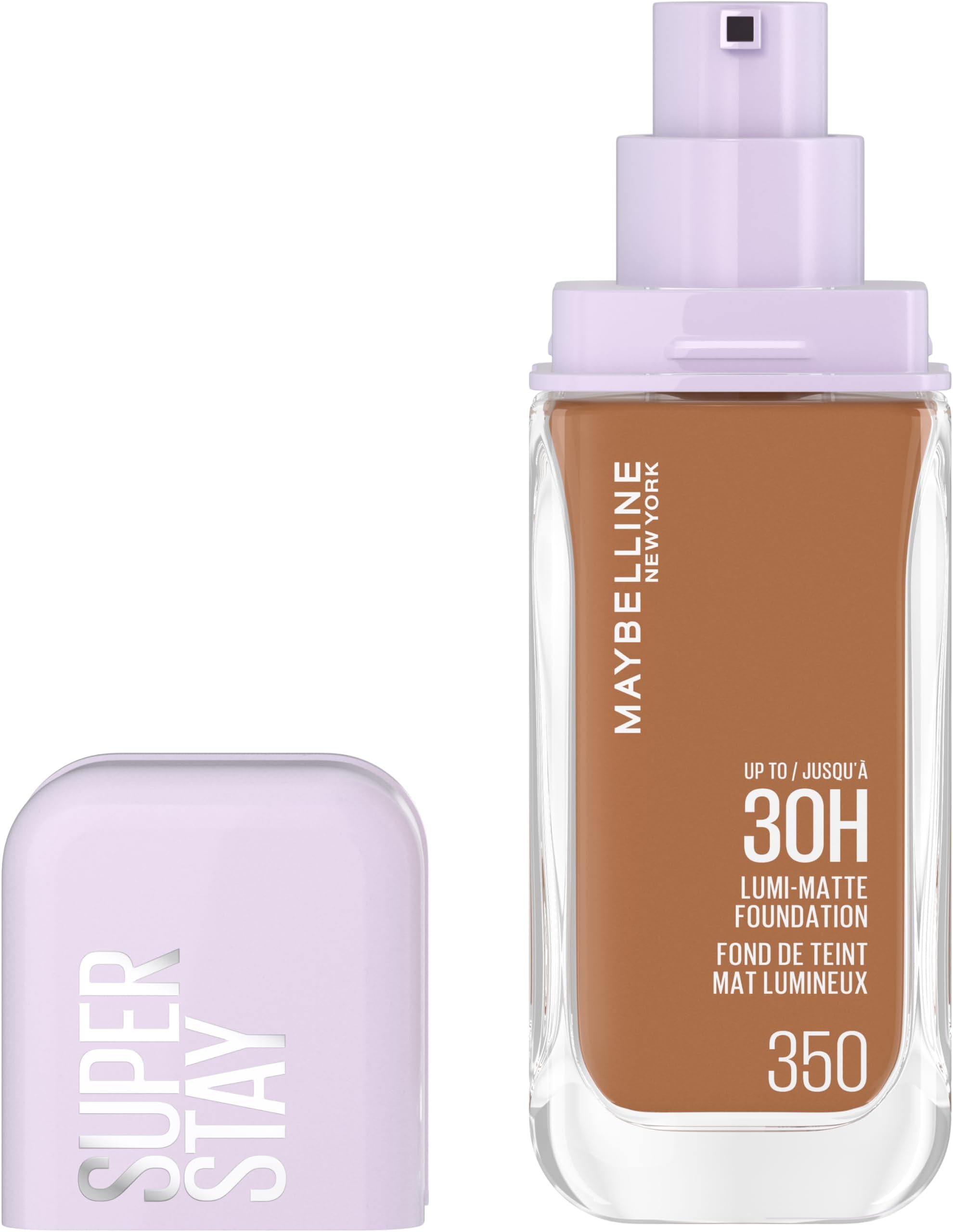 New York, Super Stay Lumi-Matte Liquid Foundation, 30hr Longwear formula, Light as Air, Waterproof, Sweatproof, Luminous Matte Finish - 350