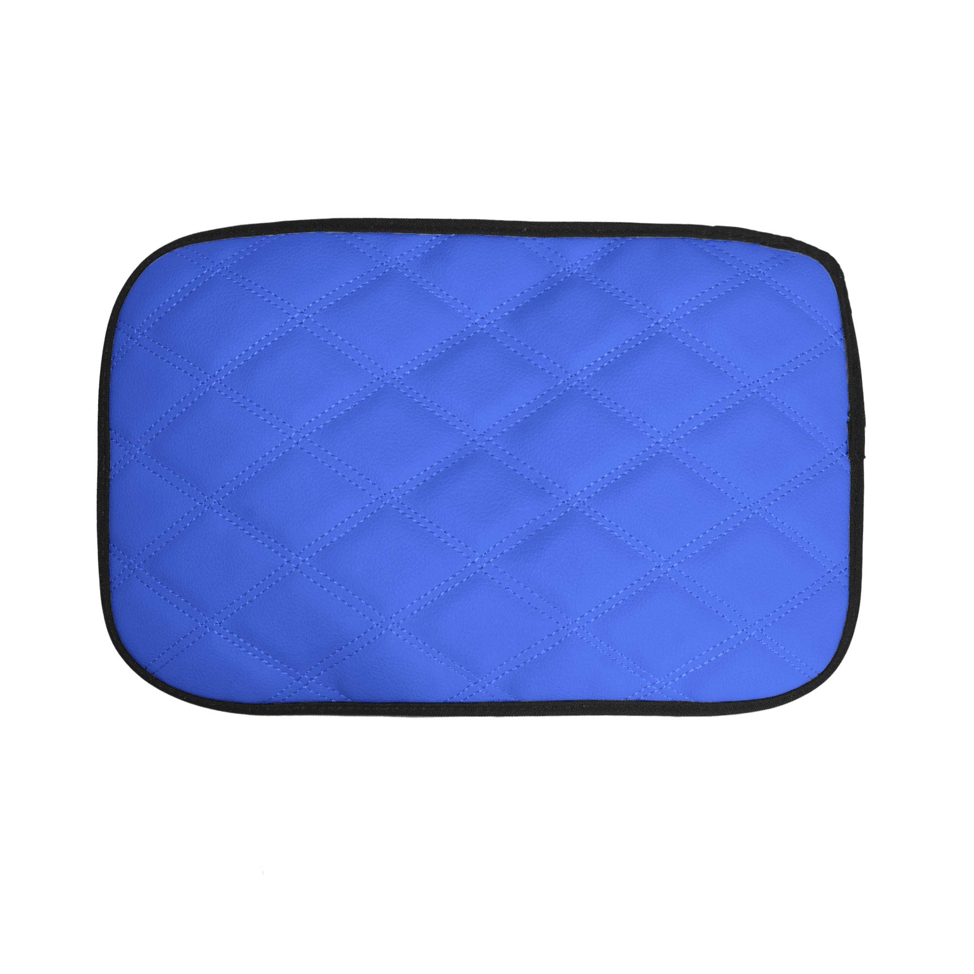 FH Group Faux Leather Diamond Pattern Center Console Armrest Cushion, Luxury Seat Box Cover Protector fits Most Cars, SUVs, and Trucks Blue