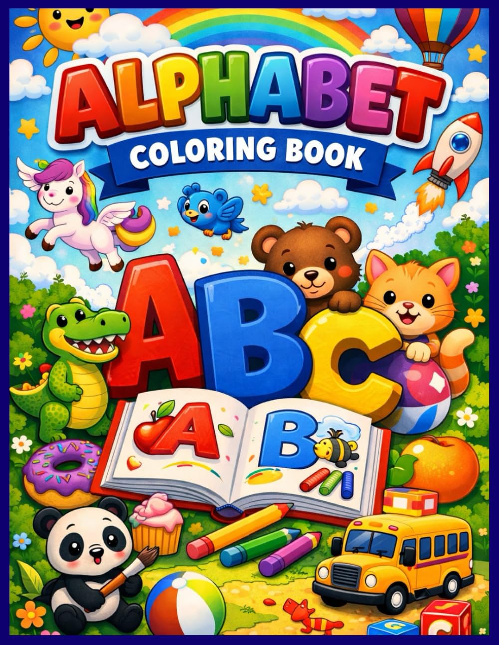 Alphabet Colouring Book for Toddlers Ages 2–4: Fun and Easy ABC Colouring Pages to Help Kids Learn Letters and Improve Fine Motor Skills