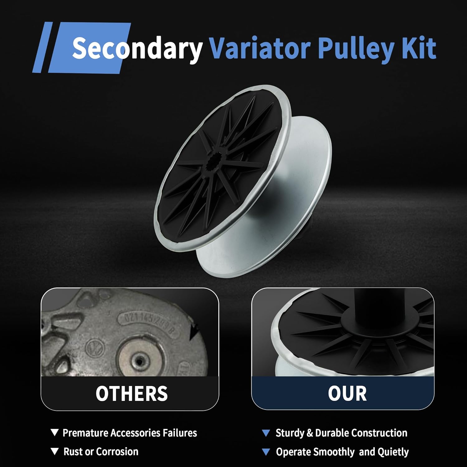 Transmission Secondary Variator Pulley Kit Compatible with John Deere GT79244 MIA12482 Series Lawn Tractors RT400 D105 E100 X105 X106 100