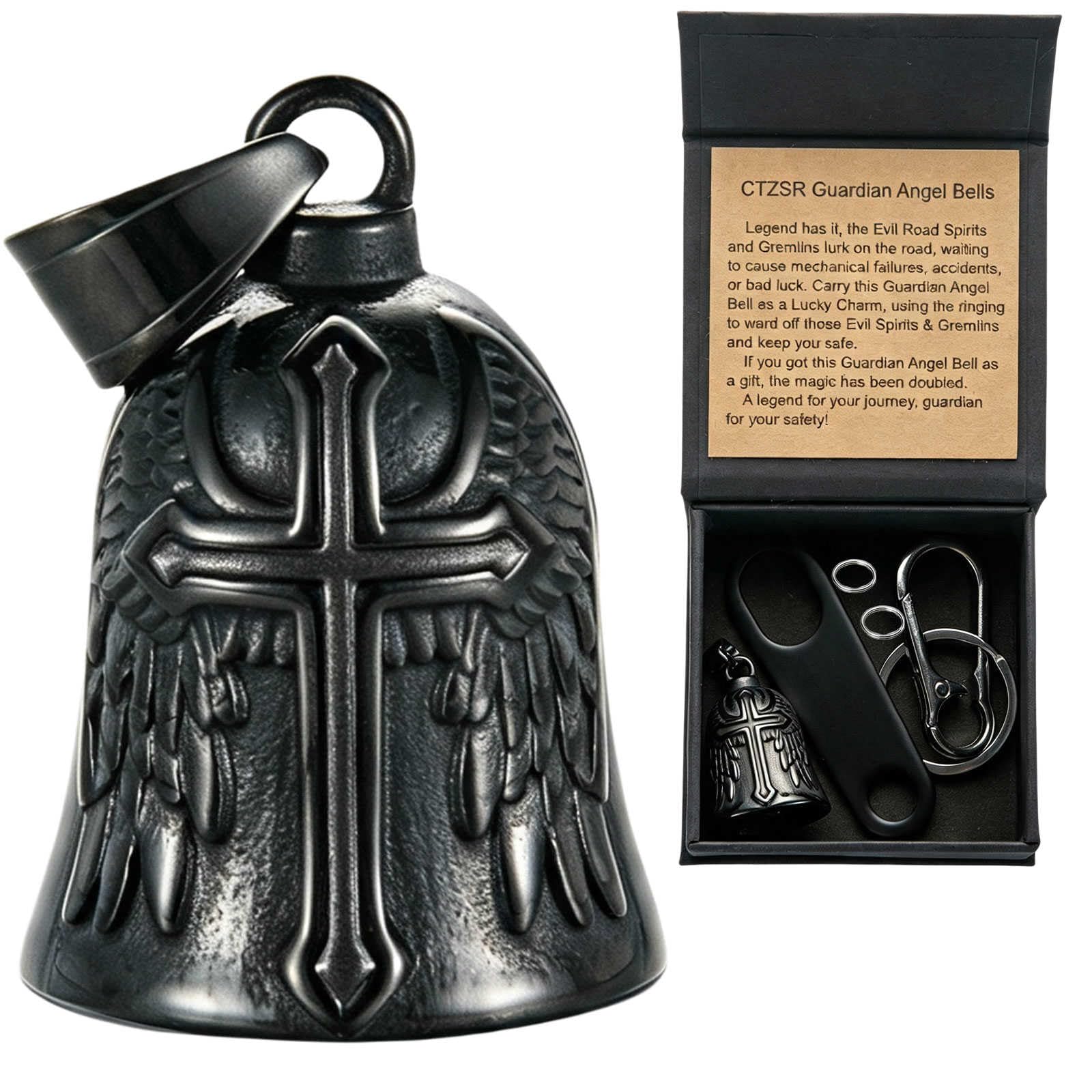 Motorcycle Bell Guardian Angel Gremlin Lucky Charm Gift For Riders