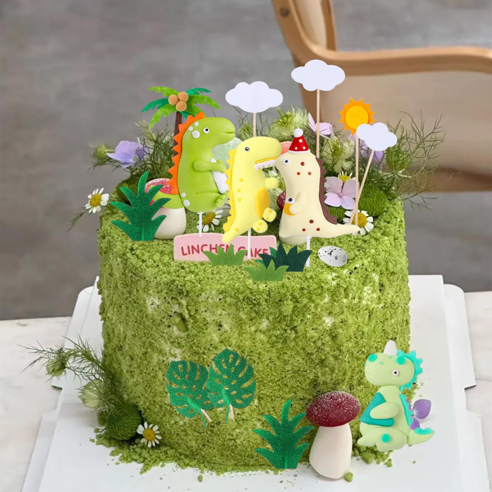 Kapokr 25 Stück Dino Geburtstag Deko – 3D Dinosaurier Figuren, Tortendeko, Für Dino-Themen-Party, Kuchen, Cupcakes