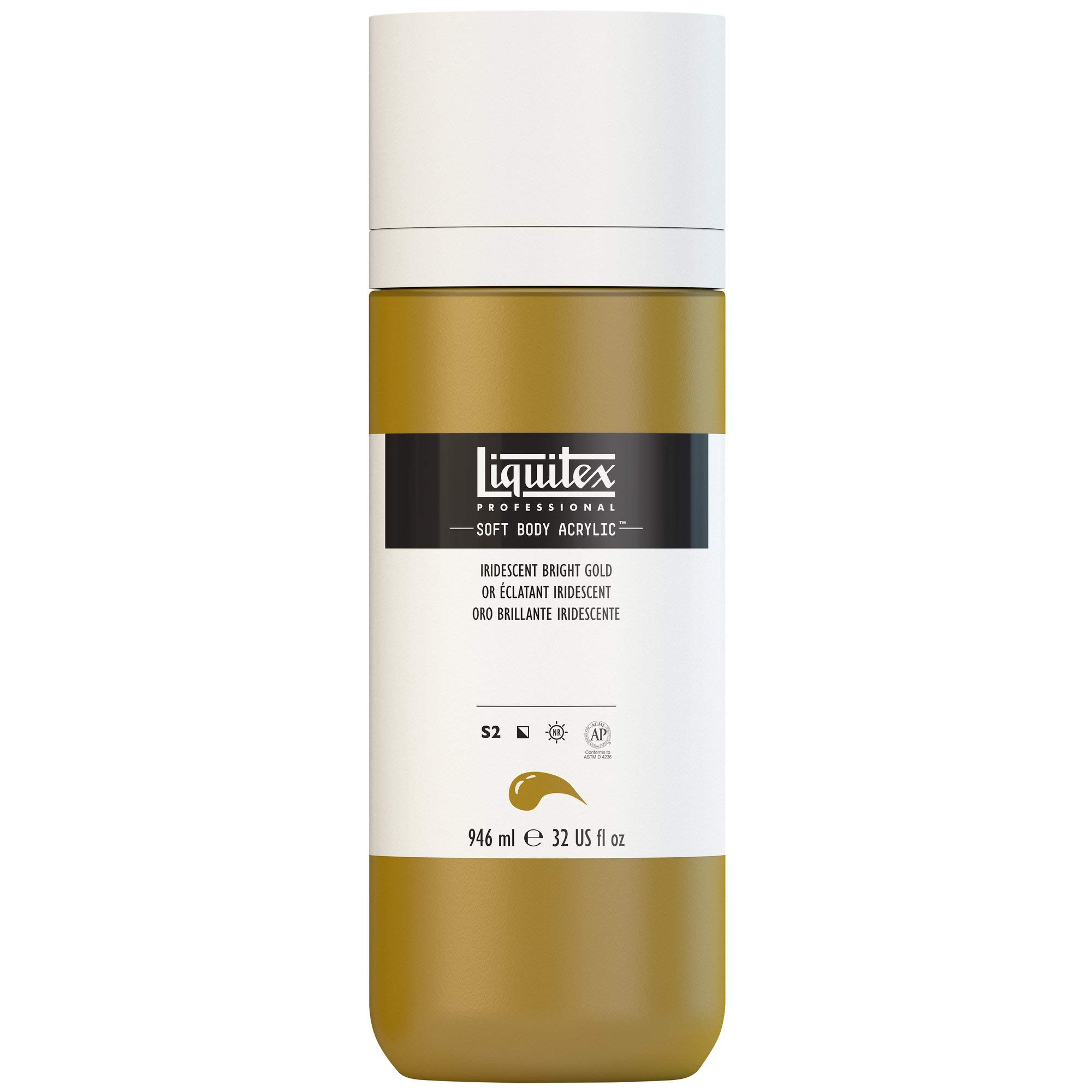Liquitex Professional Acrylfarbe Soft Body – 59 Ml, Irisierendes Helles Gold, Hochpigmentiert, Lichtecht