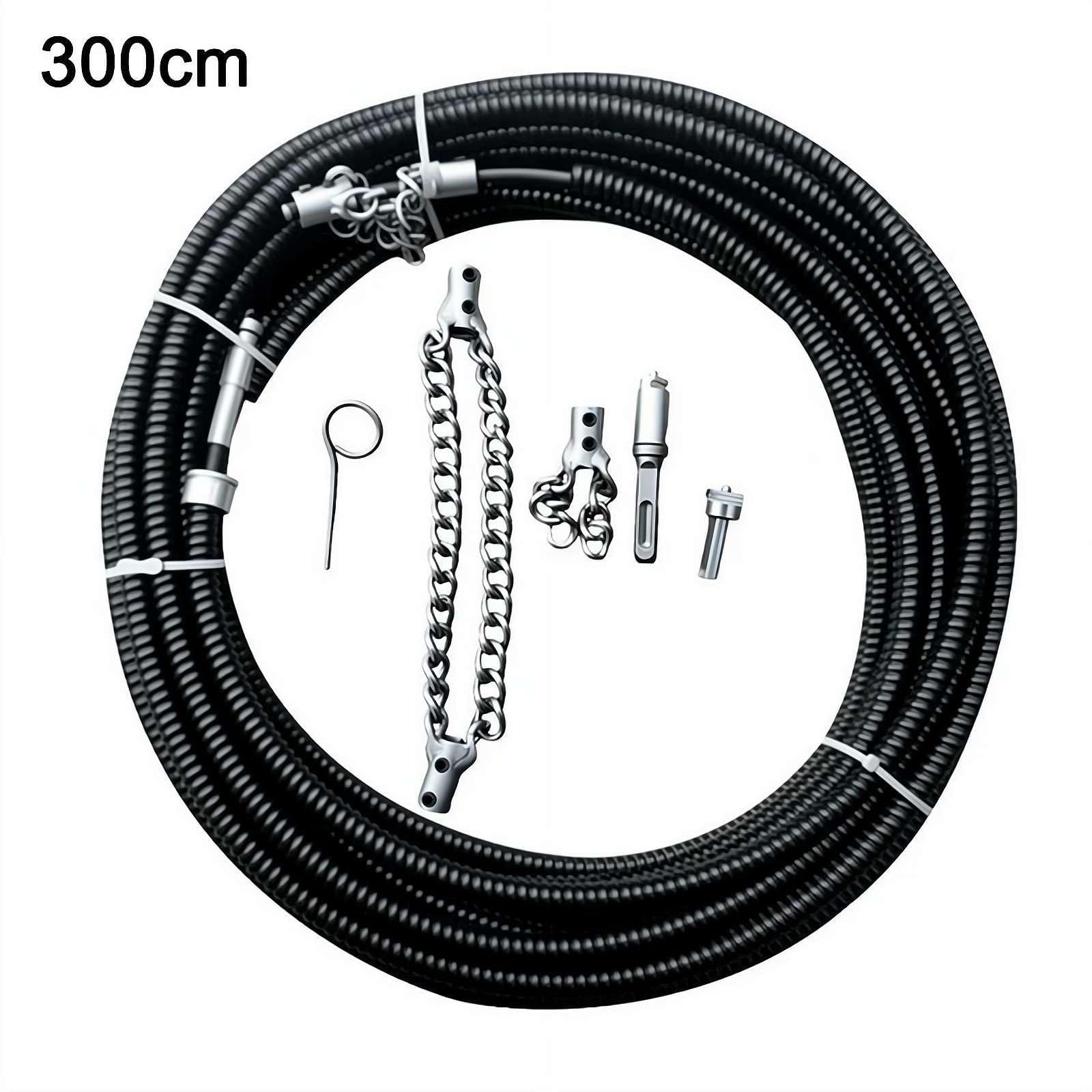 Taladro eléctrico limpiador de desagües de 1 a 5 m, herramienta de fontanería de eje flexible, draga de tuberías de alcantarillado para desatascar y perforar, desatascador de drenaje resistente