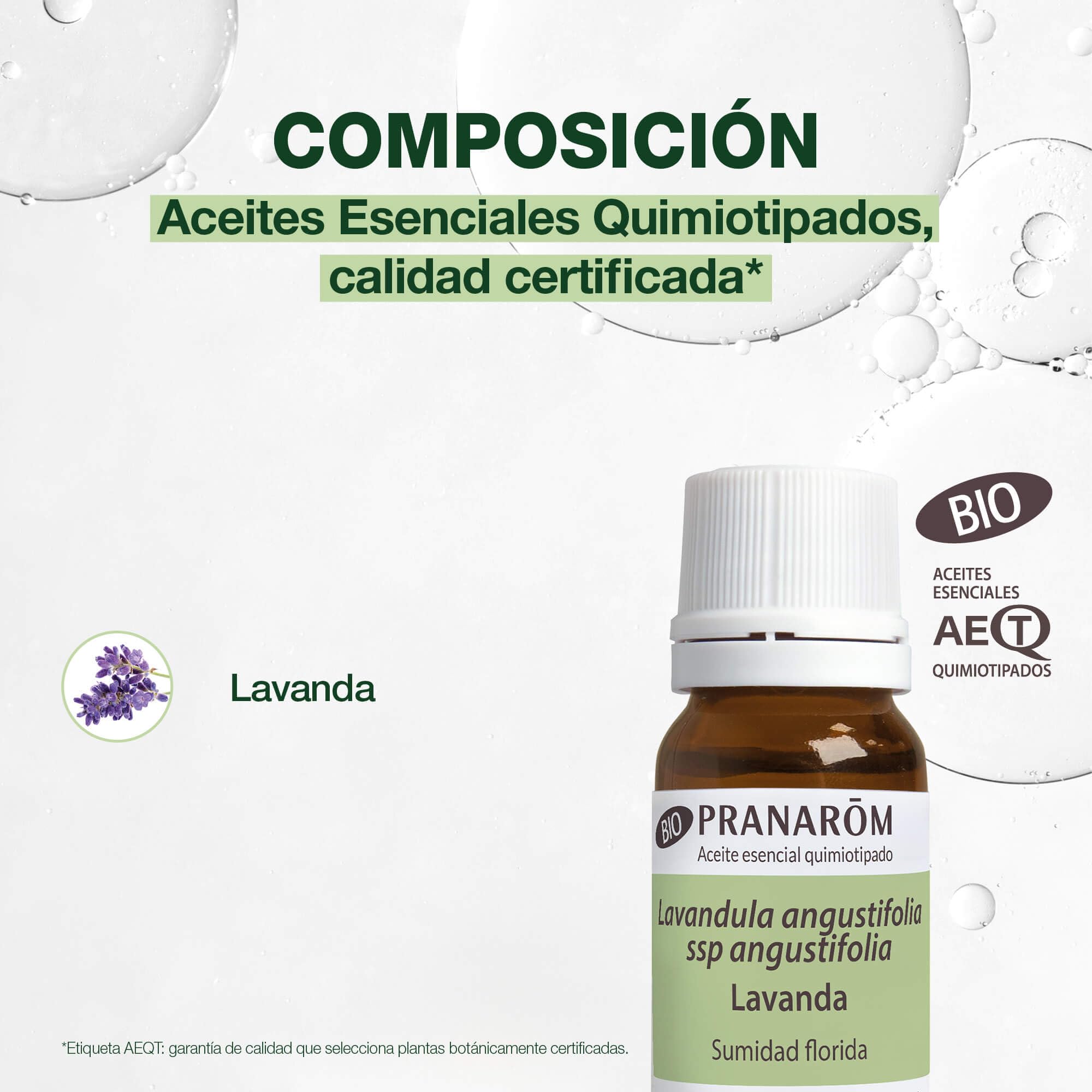 PRANAROM - Lavanda Orgánica - Aceite Esencial Quimiotipado - Sueño y Estrés - 100% Puro y Natural - HECT - 10ml