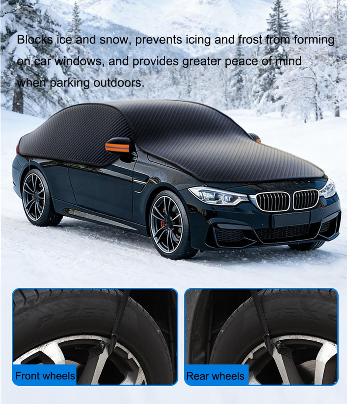 Auto Frontscheibenabdeckung für Peugeot Rifter 2018-2024, Eisschutzfolien Windschutzscheibenabdeckung, Allwetter UV Frostschutz, Auto Zubehör,Large