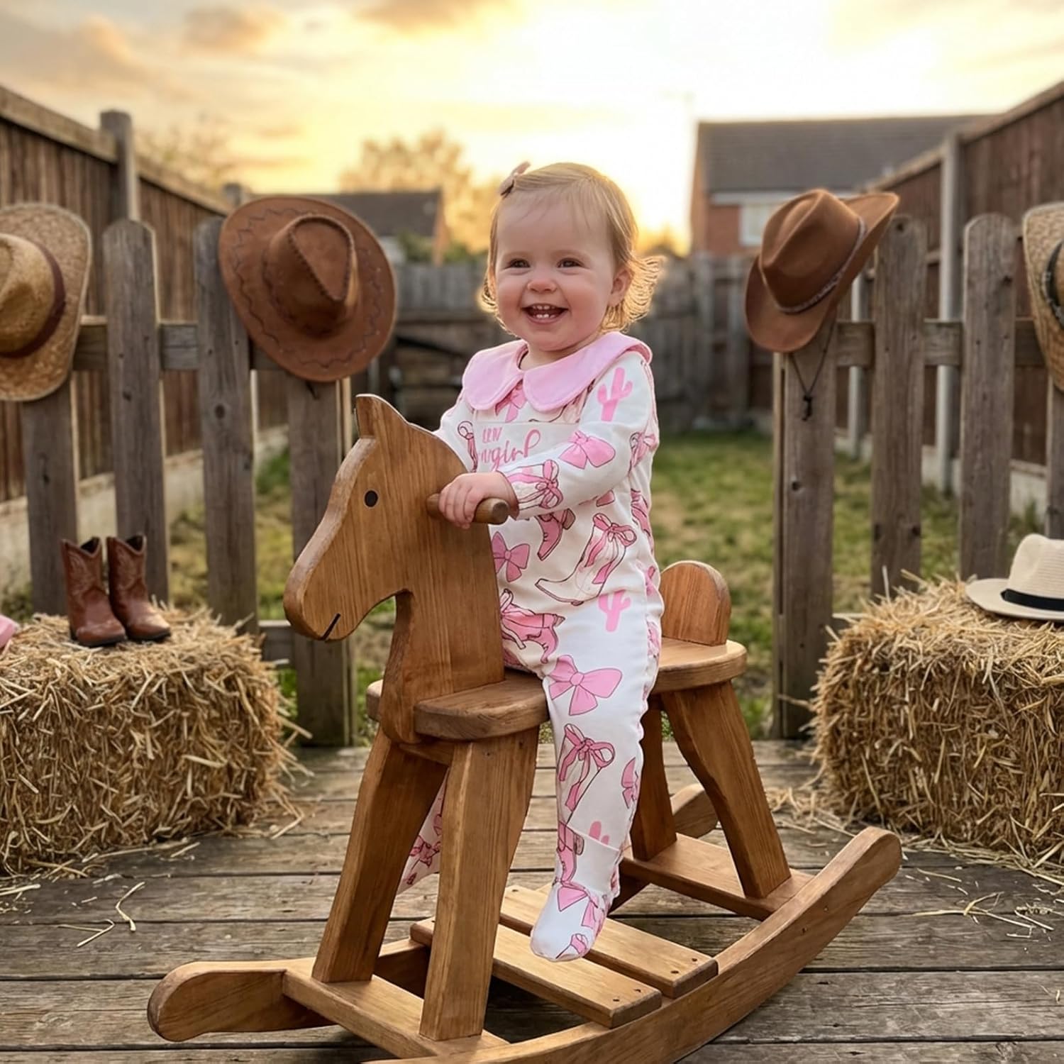 allshope Infant Baby Girl Fall Outfit Sweatshirt Romper Footies Doll Collar Boots Cow Print Jumpsuit Newborn Winter Clothes - Image 4