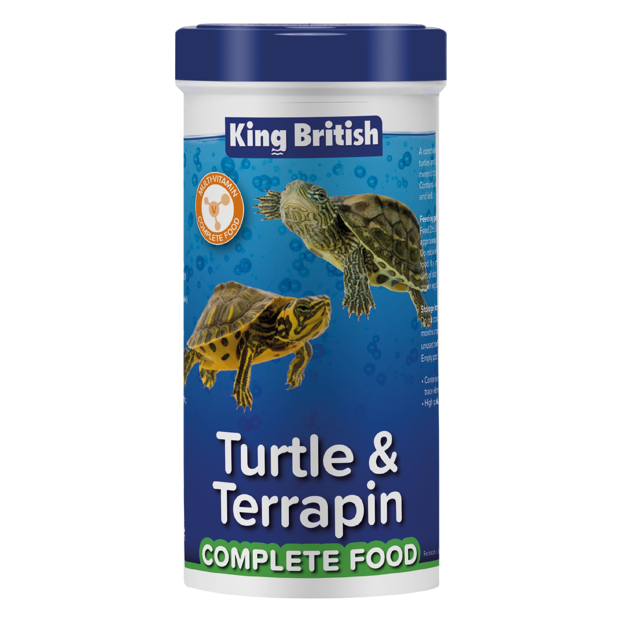Turtle & Terrapin Complete Food – 80g Tub – Rich in Vitamins & Minerals Natural Ingredients – Contains a Variety of Shrimp, Gammarus & Krill