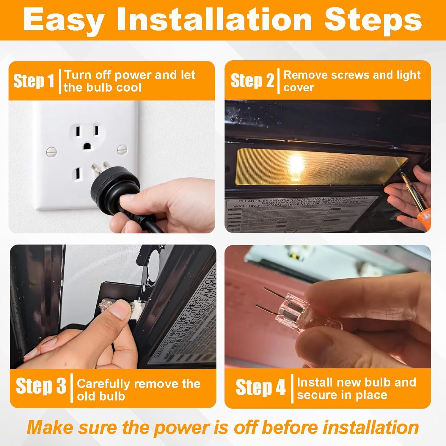 G4 Halogen Bulb, 2 Pack 12V 10W Bi-pin Base, High Output 150LM 3000Hrs Long Lifetime, Dimmable, CRI100 & 2800K Warm White, for Cabinet Light Bulbs, Compatible with Dacor 86364 86573 8-6573 DE81-05142A