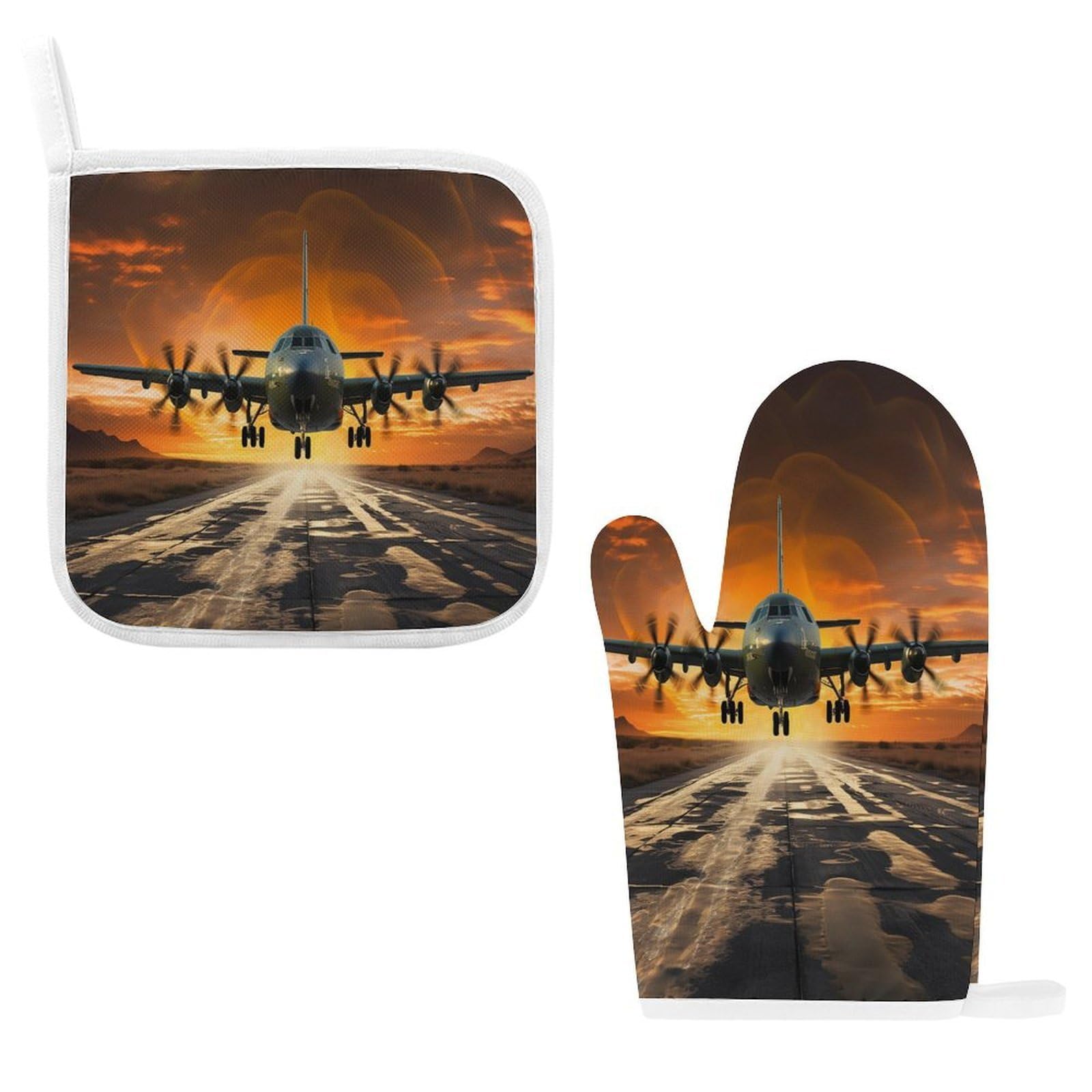 Fodpand Style Military Aircraft Landing Oven Mitts And Pot Holders Sets