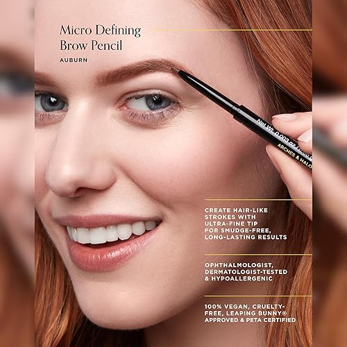 Miniatura 2 de Arches & Halos Lápiz de cejas micro definido, cejas más completas y más definidas, de larga duración, a prueba de manchas, color rico, lápiz de