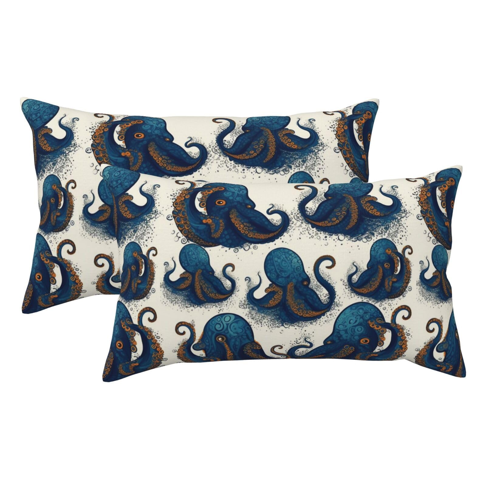 2 Pack King Pillow Cases with Hidden Zipper, Soft Breathable Pillow Covers for Hair and Skin, Tentacles Octopus Pillowcases 20"x36" Bed Pillow Protectors Cover for Sleeping Gifts