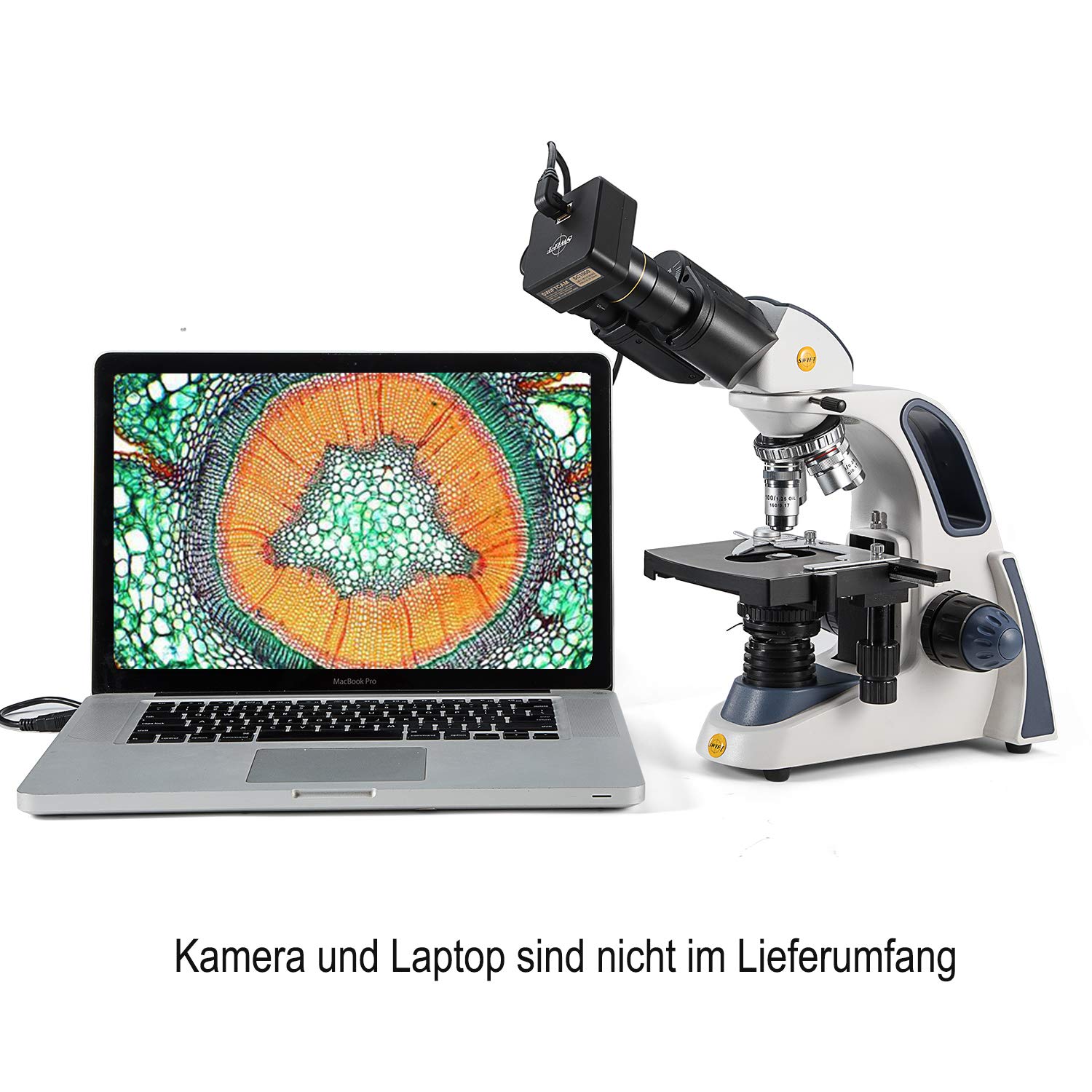 SWIFT Mikroskop lornetkowy złożony SW380B, 40X-2500X, mikroskop laboratoryjny na poziomie badawczym z okularami szerokimi polami 10X i 25x, głowica Siedentopf