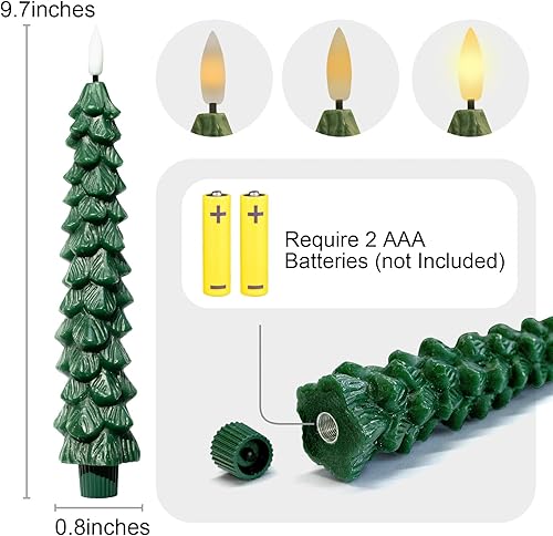 Miniatura 7 de Velas LED sin llama para árbol de Navidad, 4 unidades, con control remoto y temporizador, luz 3D, llama parpadeante para decoración del hogar de