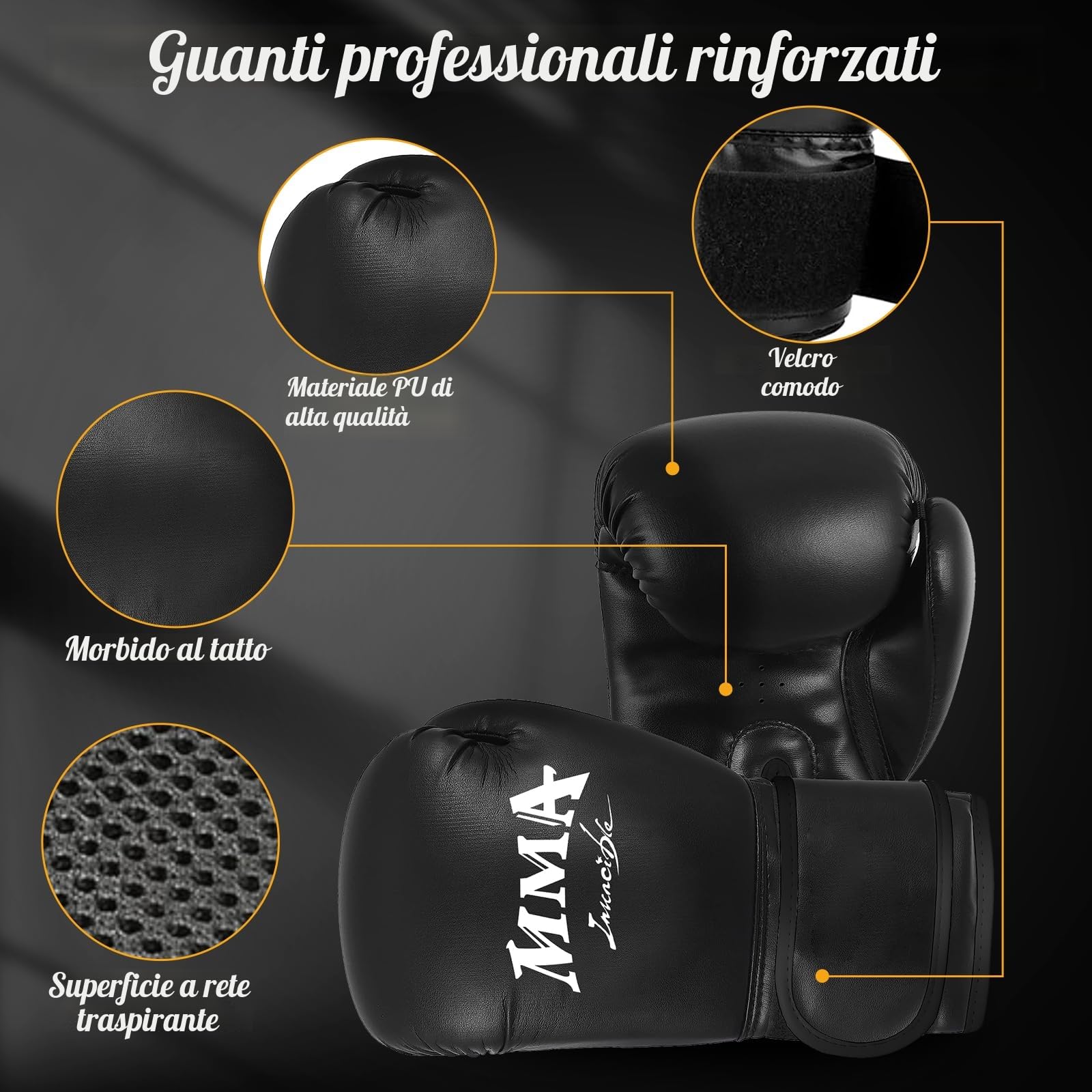 YORWHIN Sacco da Boxe da 120cm per Adulti, Attrezzatura per l'Allenamento di Boxe con Sacco da Boxe Non Riempito, Reflex Ball, Guanti da MMA, Fasce Boxe, Set da Boxe per Karate, Kickboxing e Muay Thai