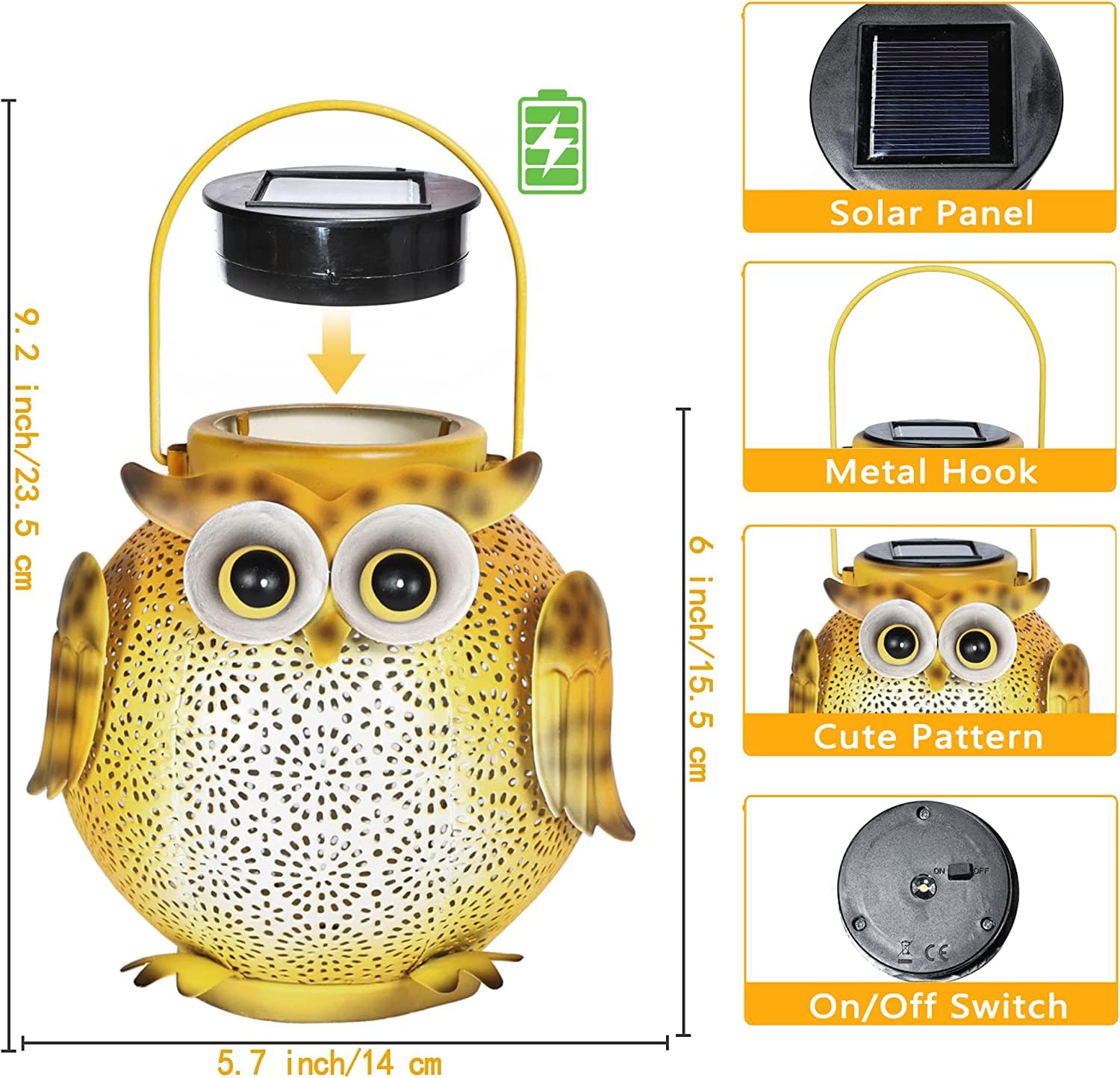 Solarlampen Für Außen Hängend, Garten Deko Eule Solarlaterne, Laternen Für Draußen Wetterfest, Solar Für Gartenleuchten, Solar Laterne Outdoor, Deko Balkon,2 PCS
