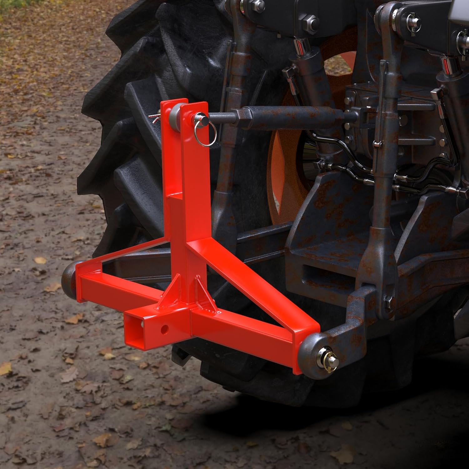 3 Point Hitch 2” Receiver, Red Tractor Mover Drawbar Hitch, 3 Pt Quick Hitch Farm Equipment and Subcompact Trailer Hitch for Tractor Standard Category 1