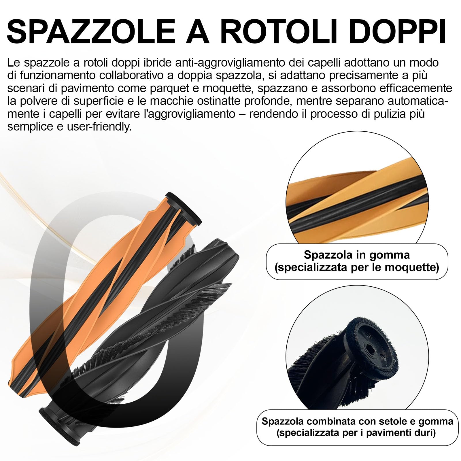 Accessori per Aspirapolvere per Dreame L40s Pro Ultra/ L50 Pro Ultra/Matrix 10 Ultra, 1 Spazzola Principale, 4 Salviette, 4 Filtri, 4 Spazzole Laterali, 4 Sacchetto di Polvere, per V50 Ultra Complete