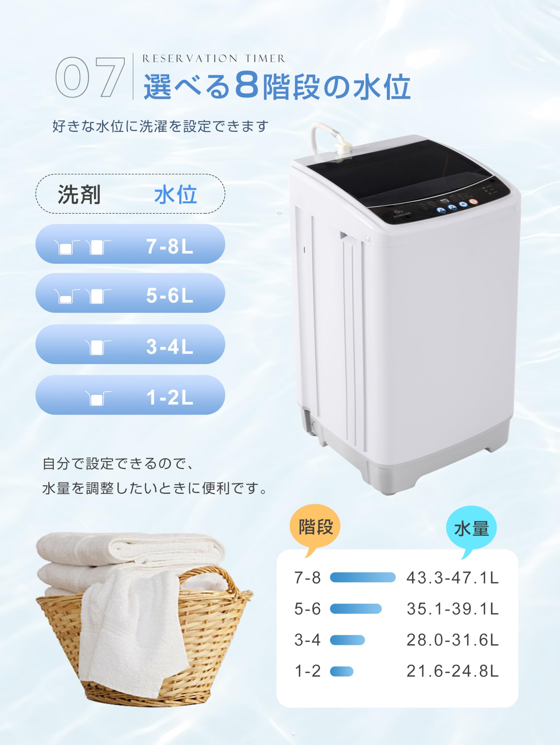 Amazon | 全自動洗濯機 7kg 縦型 7キロ キレイ タイマー コンパクト