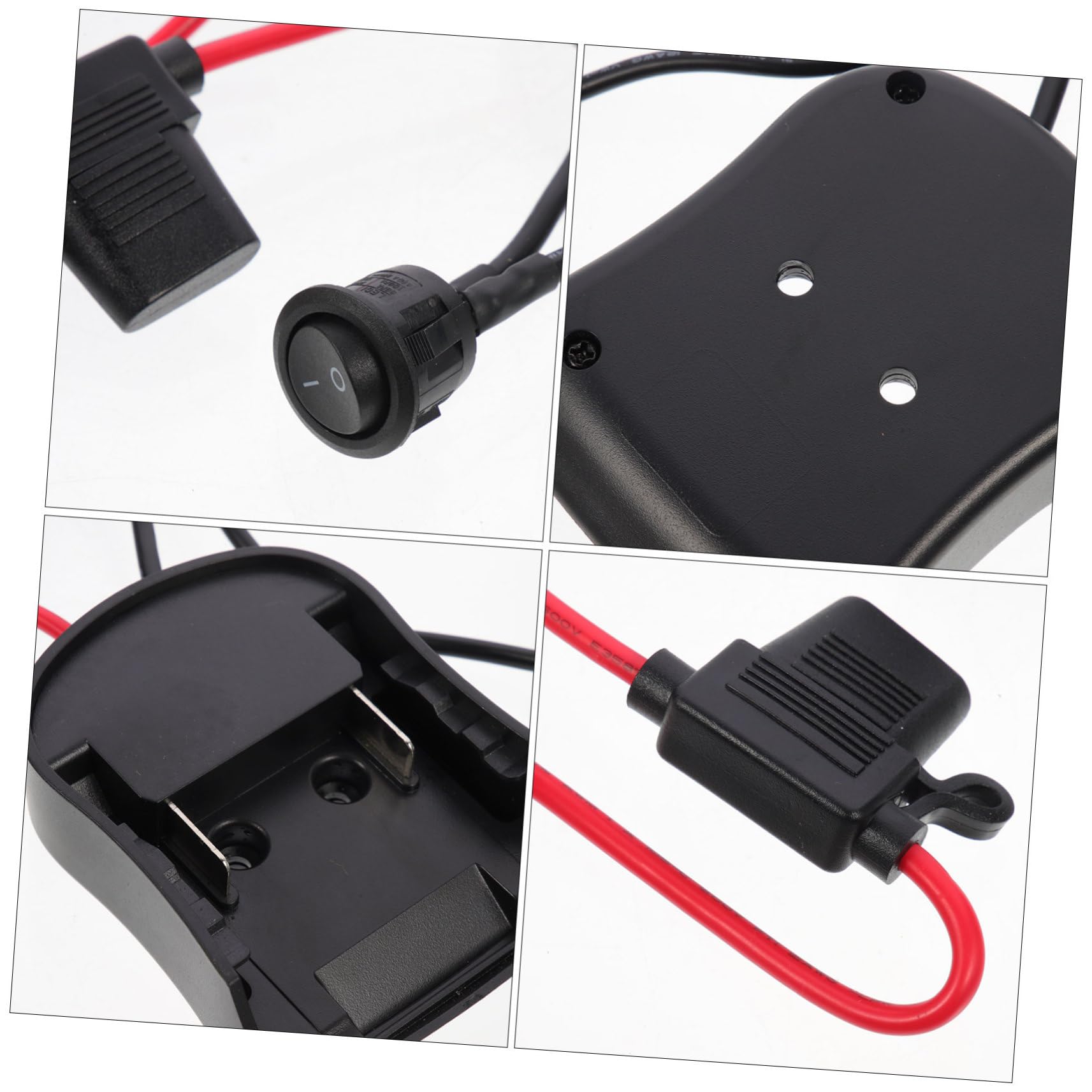 Veemoon 2 Piezas Adaptador de Batería para Herramientas Eléctricas DIY con Portafusibles y Rápida Compatible con Baterías Seguro y Instalación