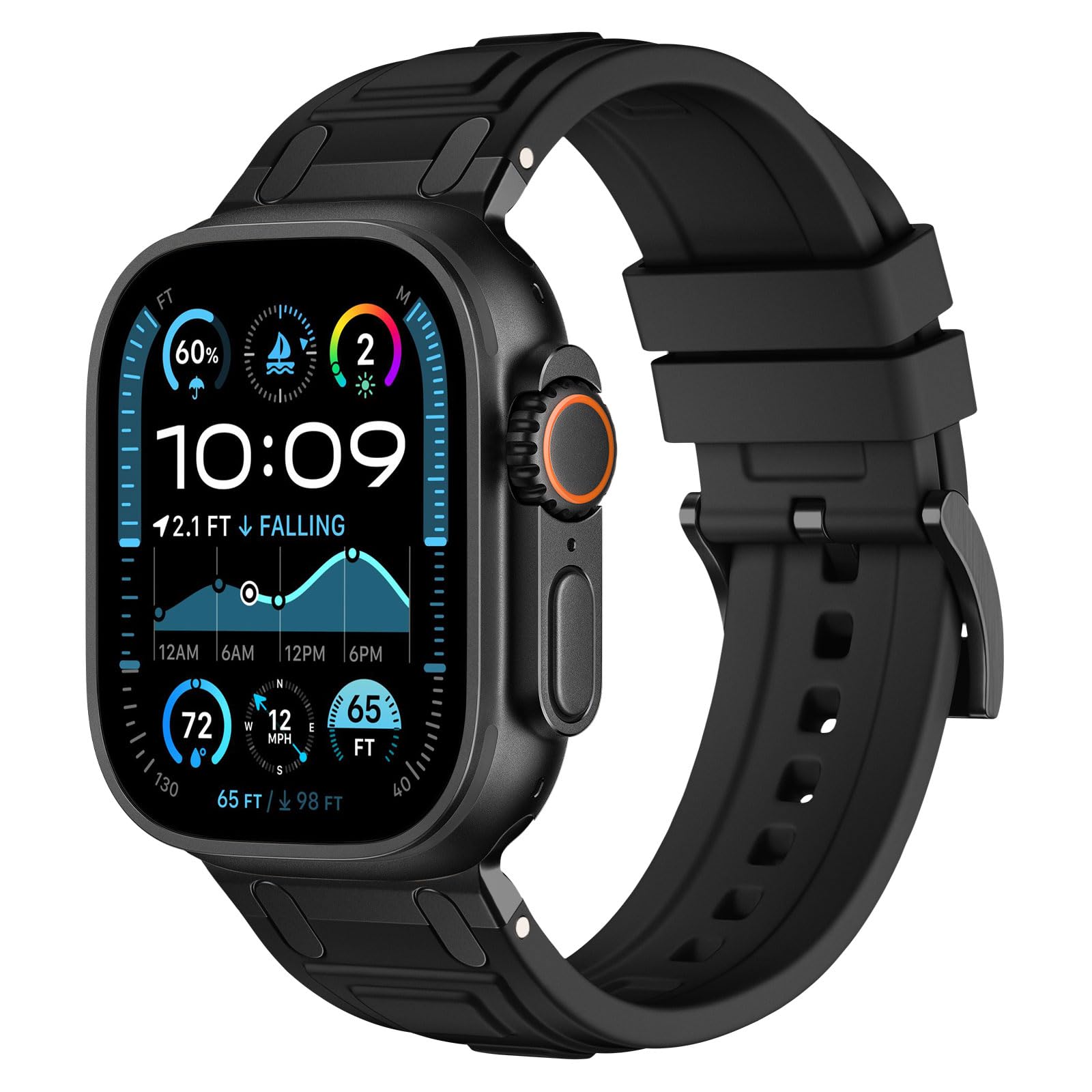 Compatible with Apple Watch Series 10 Strap 46mm Soft Silicone Breathable Strap for iWatch Ultra 1/2 49mm Series 9/8/7/6/5/4/SE 45mm/44mm Men Women