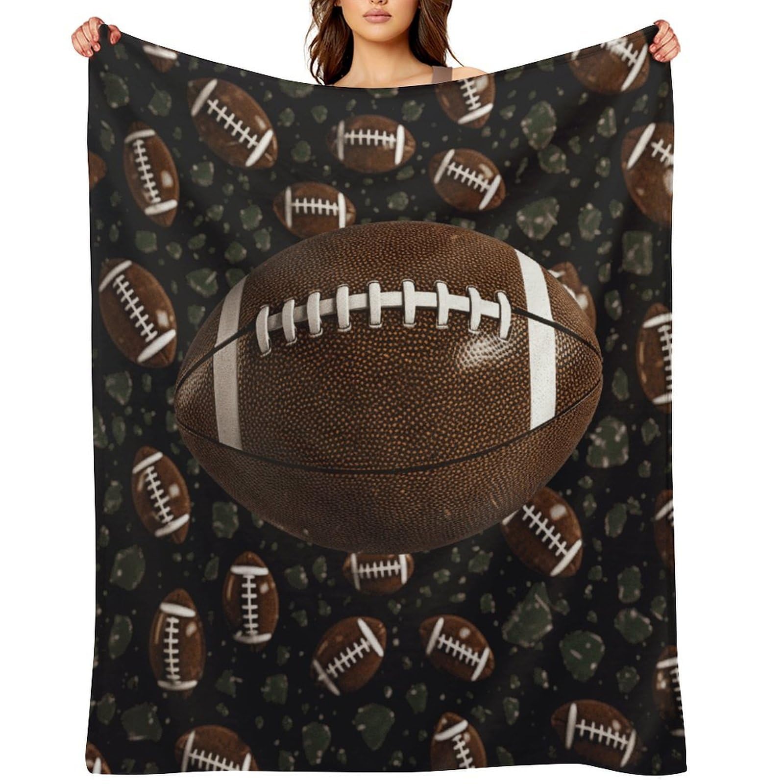 Fekiloot Style Football Green Throw Blankets Camping Blanket30 X40
