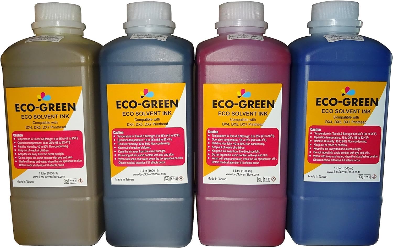 Generic Eco solvent Ink for Wide format Commercial Sign printers using DX4 DX5 DX7 DX9 DX10 DX 11 XP600 TX800 I3200 Printhead, Mimaki, Roland, Mutoh,