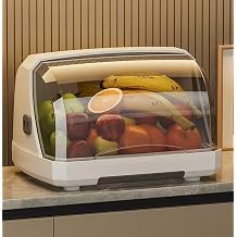Hooded Spice Rack, Table Carrier, Cup Storage Box, Storage Rack, Cup Storage, Draining Tray Included, Baby Bottle, Drying Rack, Dinnerware Case, Condiment Case, Large Capacity, Dustproof, Moisture-proof, Desktop Storage, M, Gray