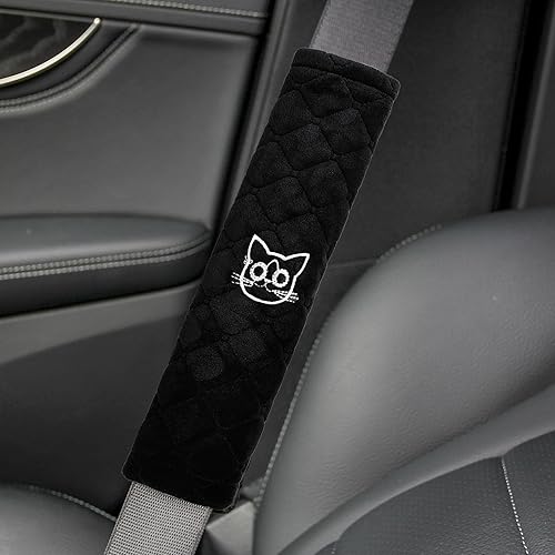 Miniatura 4 de Amooca Funda suave para cinturón de seguridad de automóvil, 2 cojines para cinturón de seguridad, 2 unidades para una conducción más cómoda, ajuste