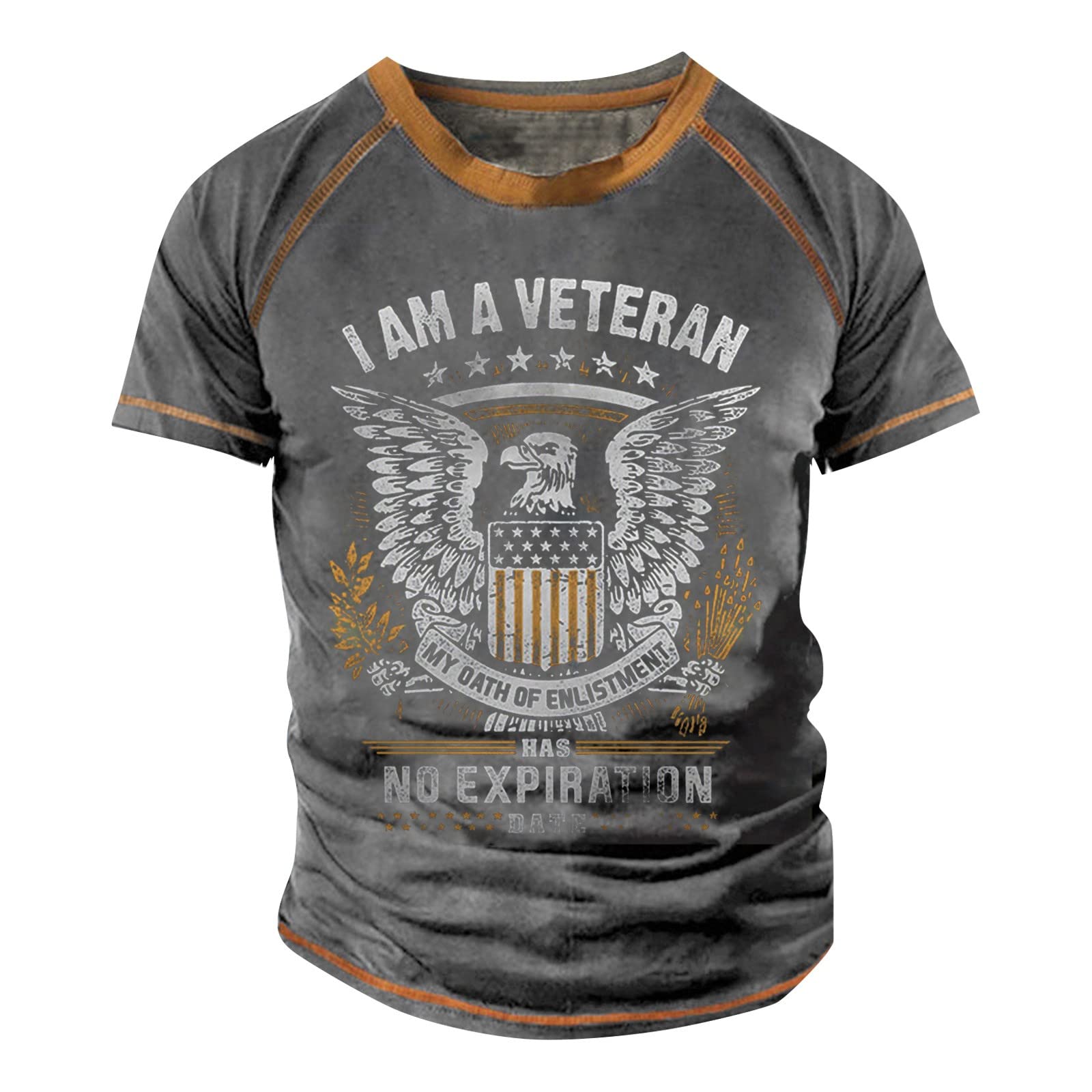 Mens Casual Vintage Short Raglan Sleeve Baseball Tops Letter Printing Casual Loose Soft Crew Neck Active T Shirt