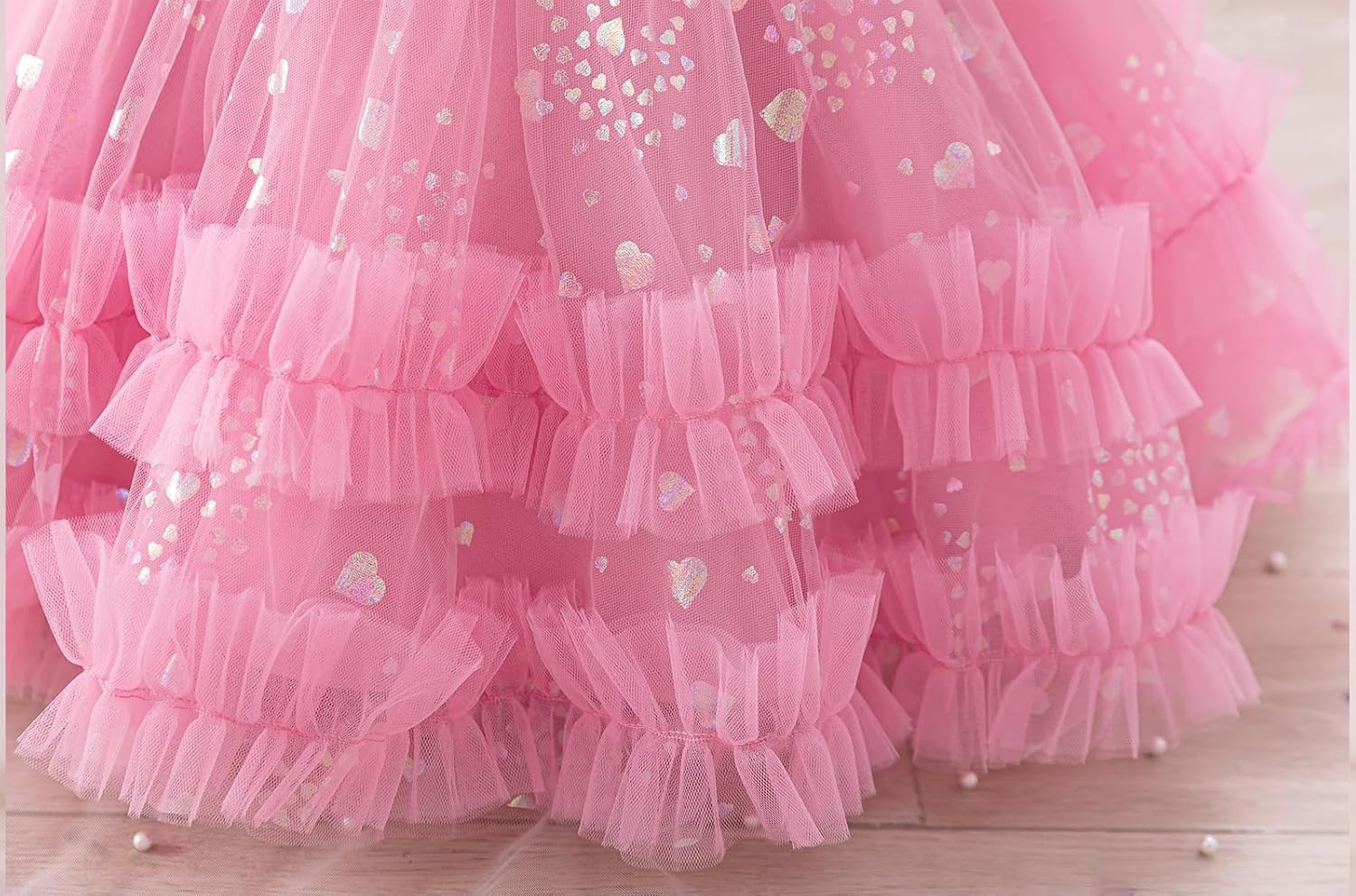 Lamgool Toddler Baby Girls Pageant Formal Dress Ruffle Tulle Elegant Bow Tutu Princess Ball Gown for Birthday Prom Party - Image 7