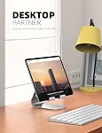 Lamicall Tablet Stand, Adjustable iPad Stand : Desktop Stand Holder Dock Base Mount for iPad Pro Air mini 9.7 12.9 10.5, Kindle, Samsung Galaxy Tab and Other Tablet 4-13", Desk, Kitchen - Silver