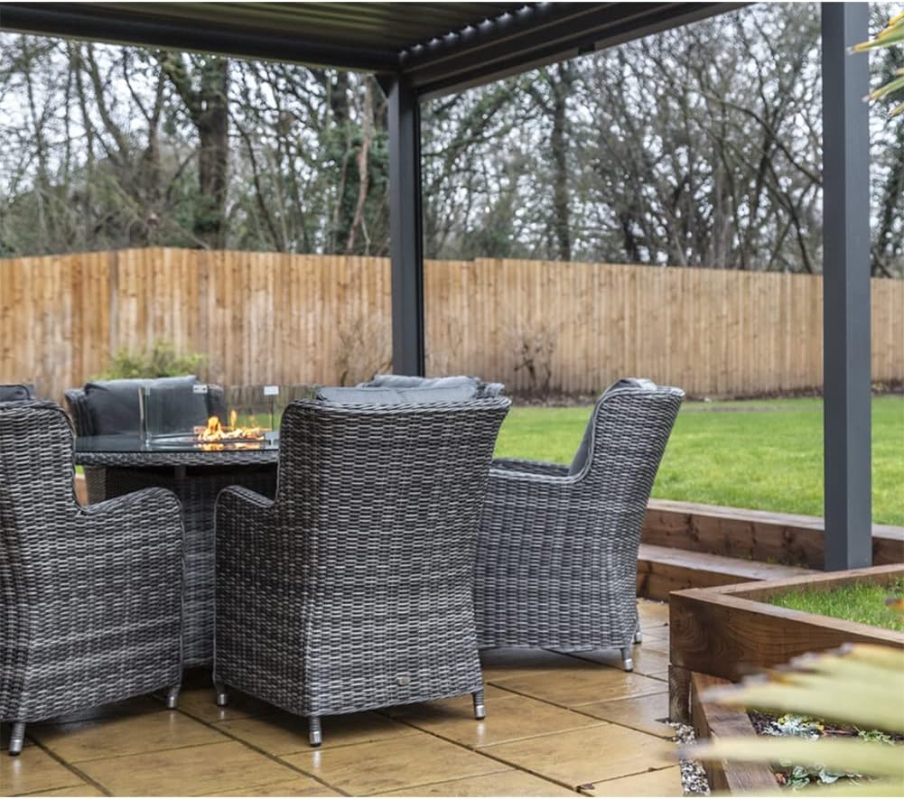 Modern Home 10'x10' Aluminum Louvered Outdoor Pergola - Adjustable Aluminum Slat Patio Sun Shade Gazebo : Patio, Lawn & Garden